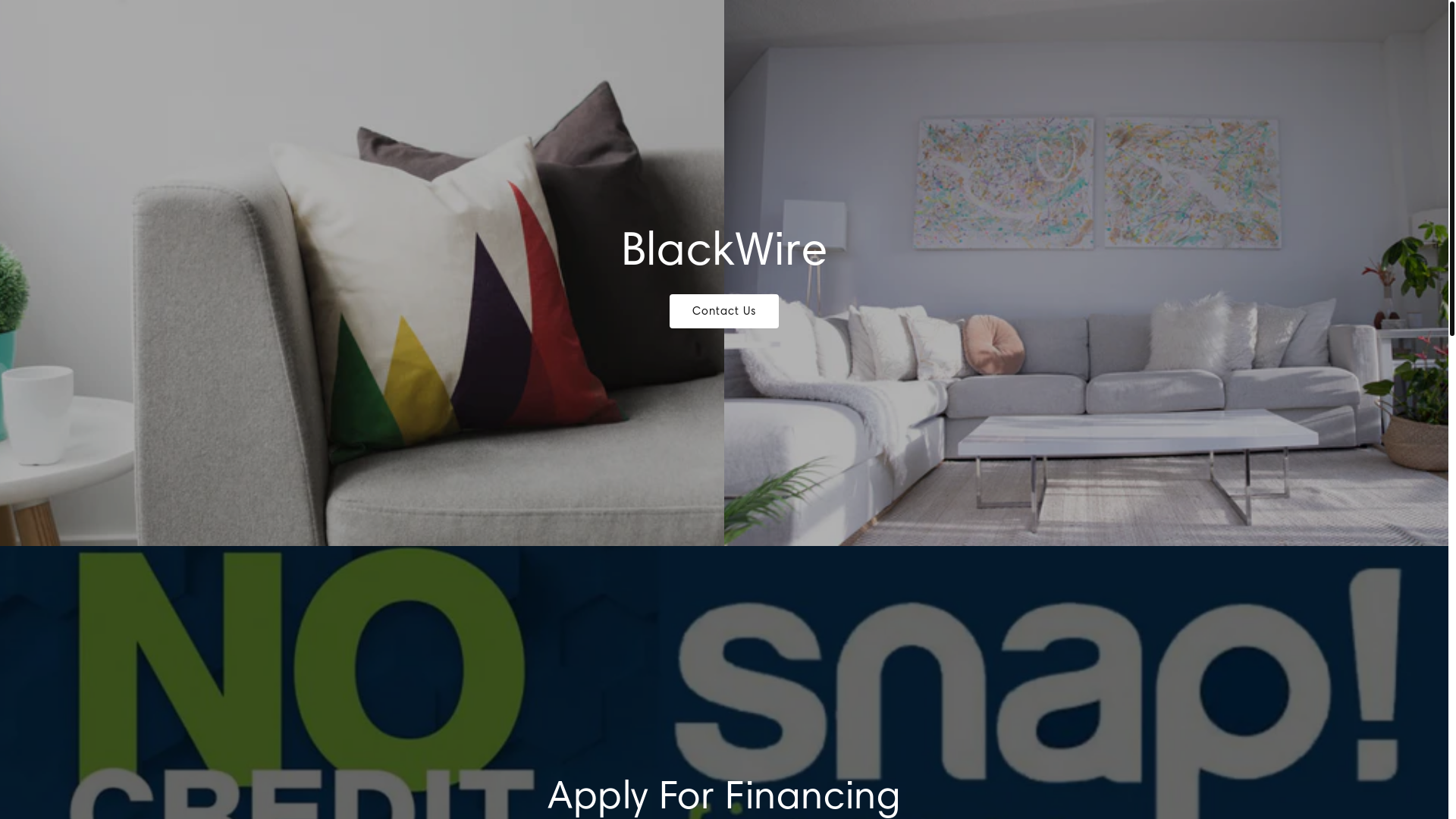 website screenshot of https://blackwirefurnishings.com/