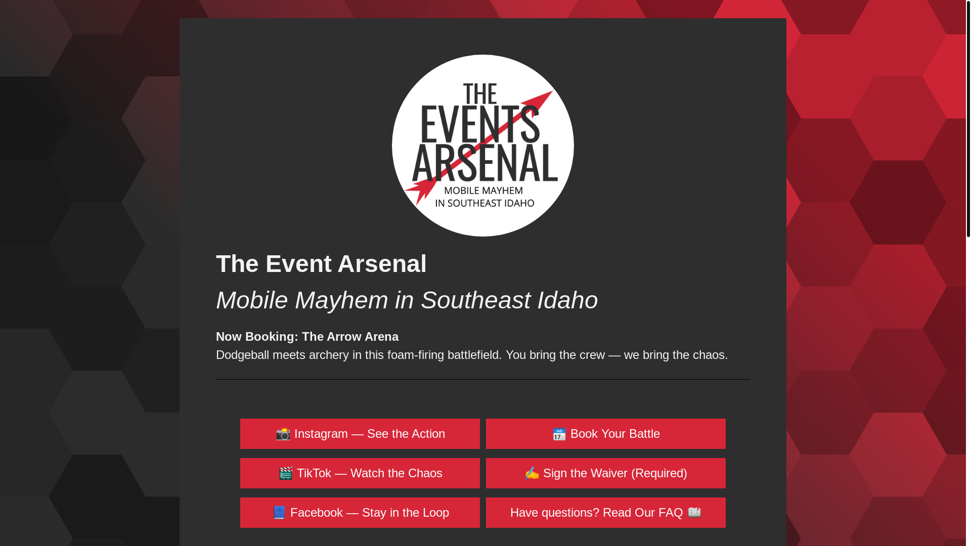 website screenshot of https://theeventsarsenal.com/