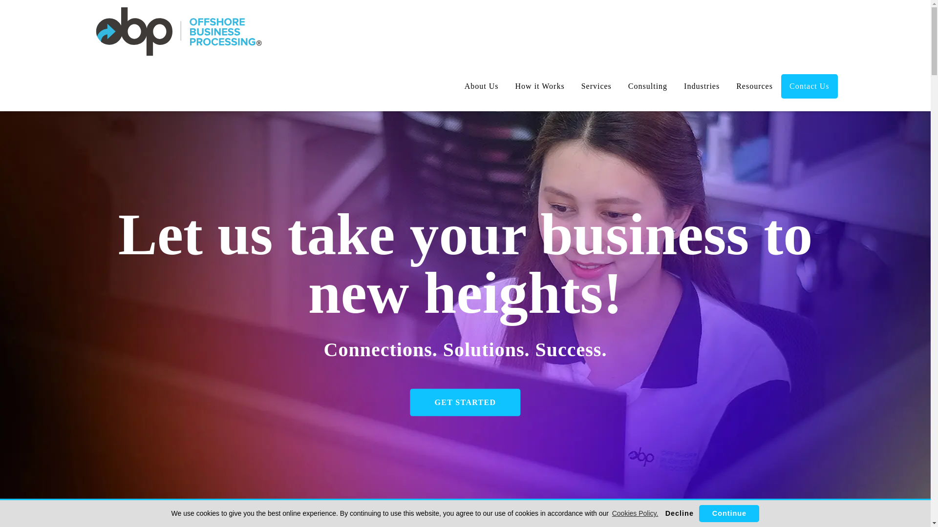 website screenshot of https://offshorebusinessprocessing.com/