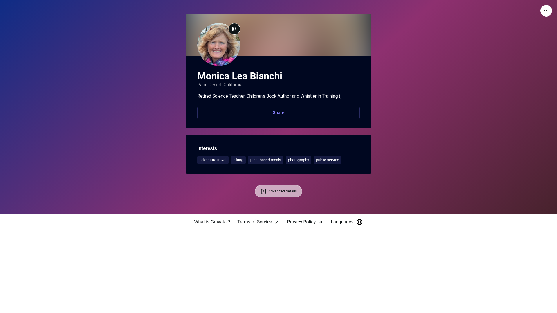 website screenshot of https://monicaleabianchi.link/