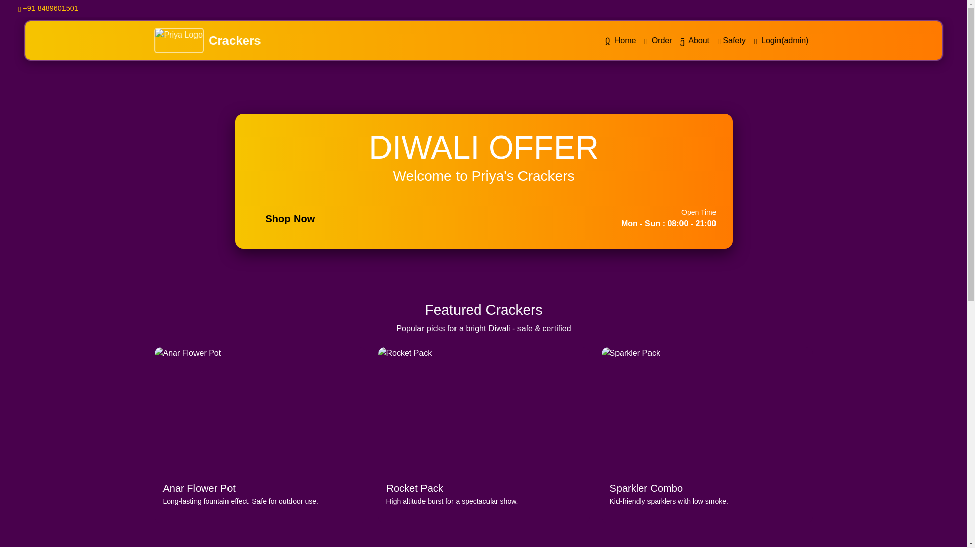 website screenshot of https://karpagamcrackers.in/