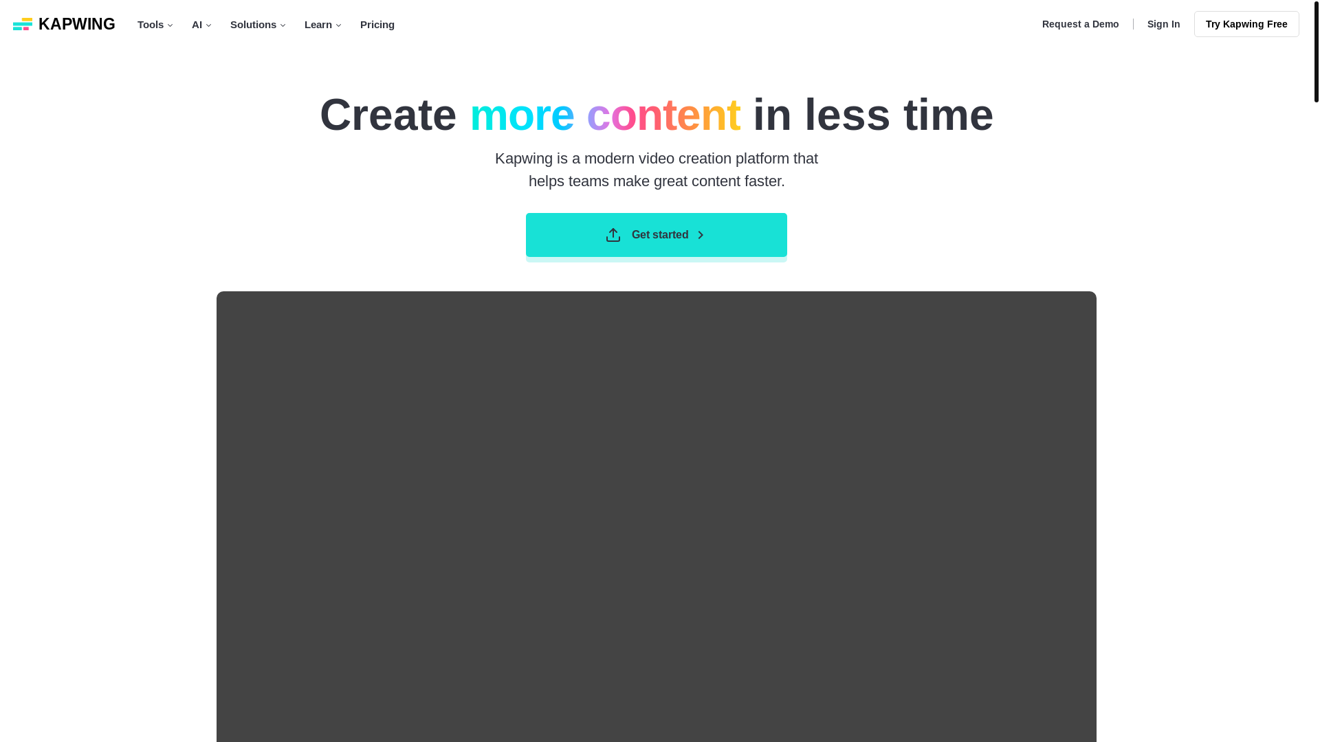 website screenshot of https://www.kapwing.com/