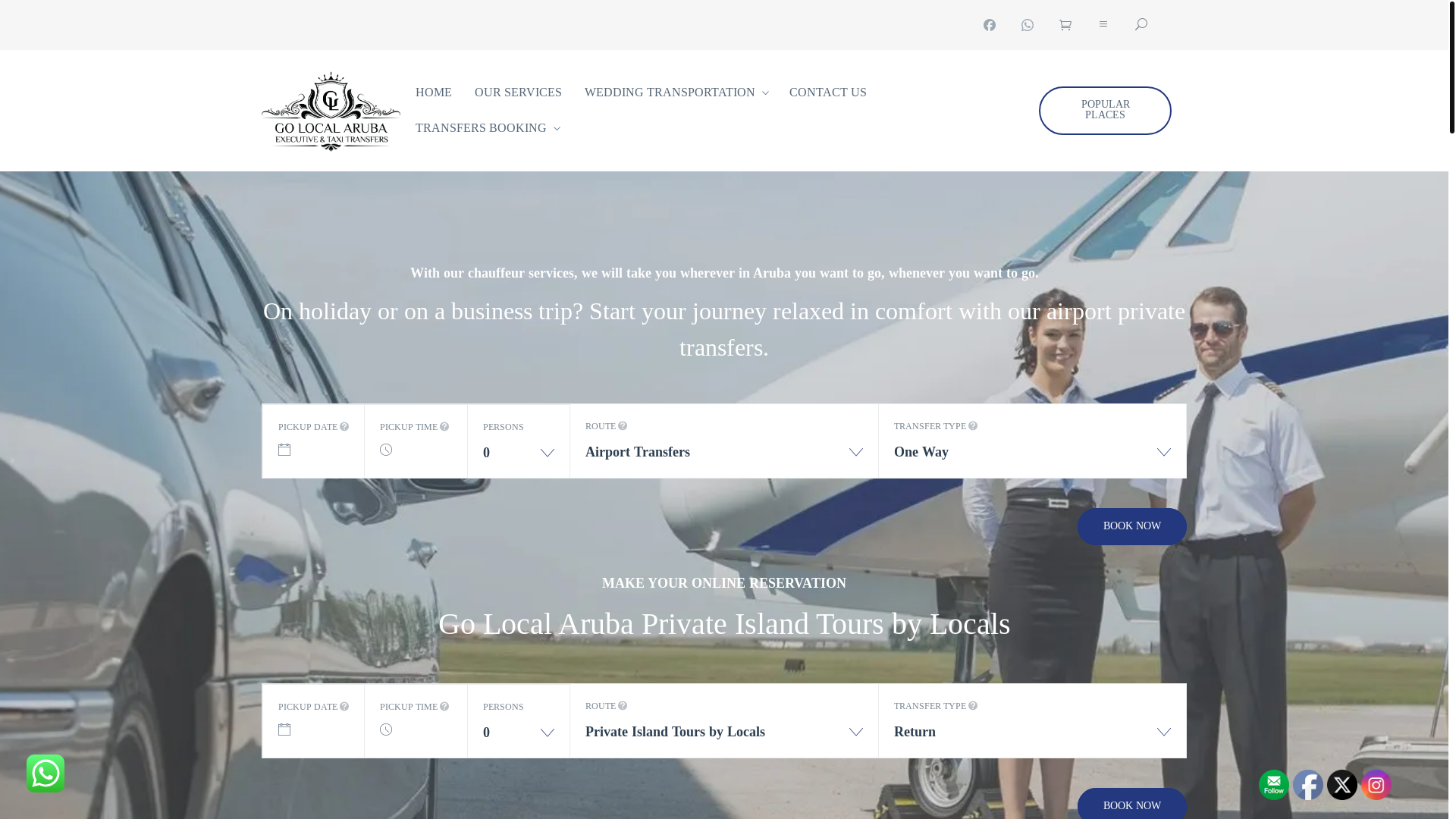 website screenshot of https://golocalaruba.com/