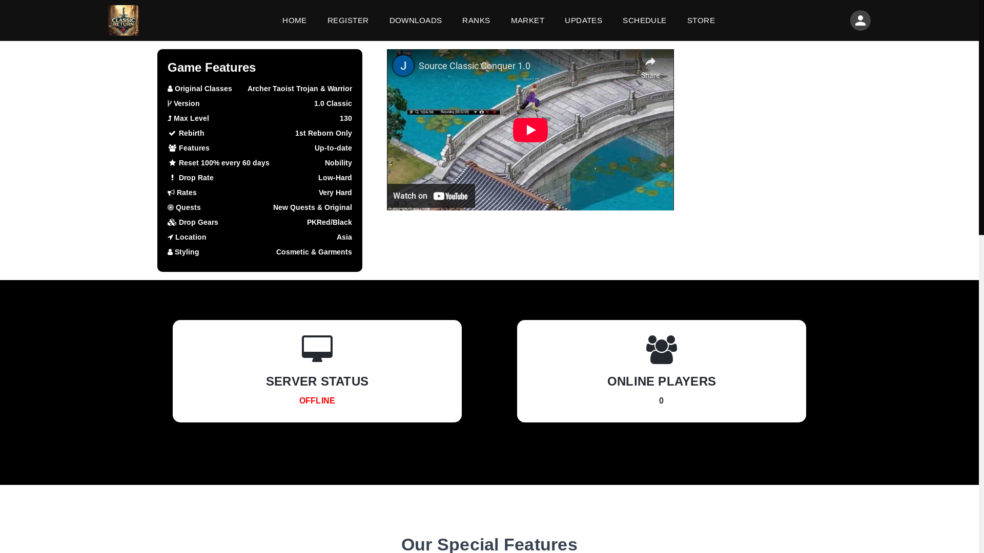 website screenshot of https://classicreturn.online/