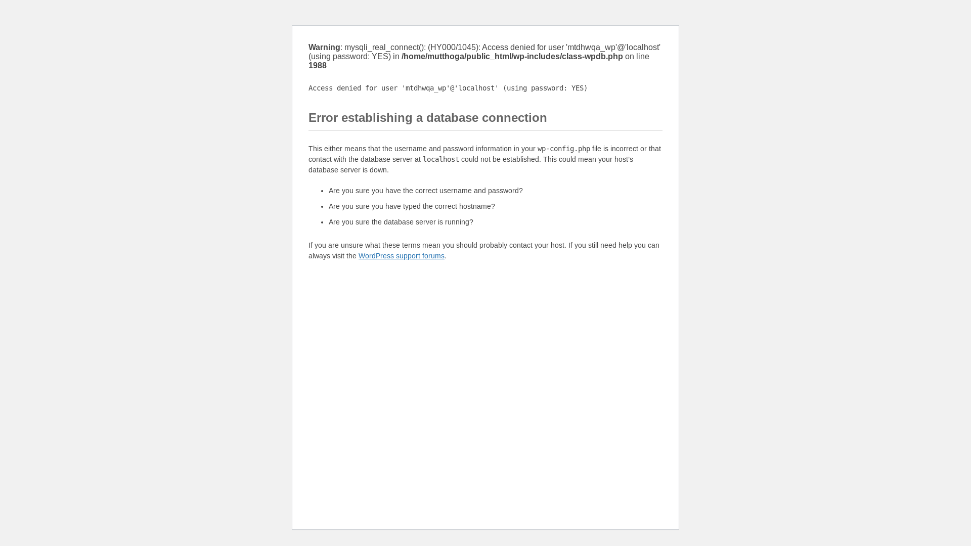 website screenshot of https://mutthoga.com/