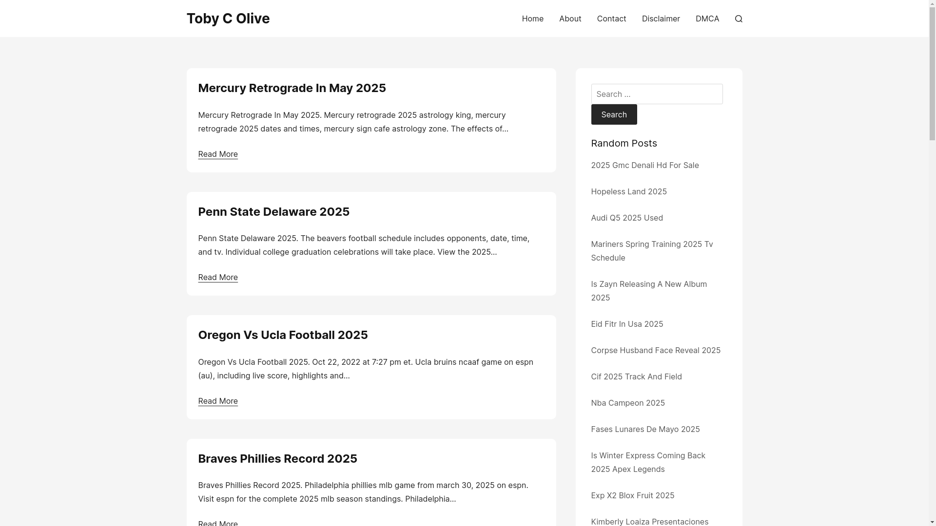 website screenshot of https://tobycoliver.pages.dev/