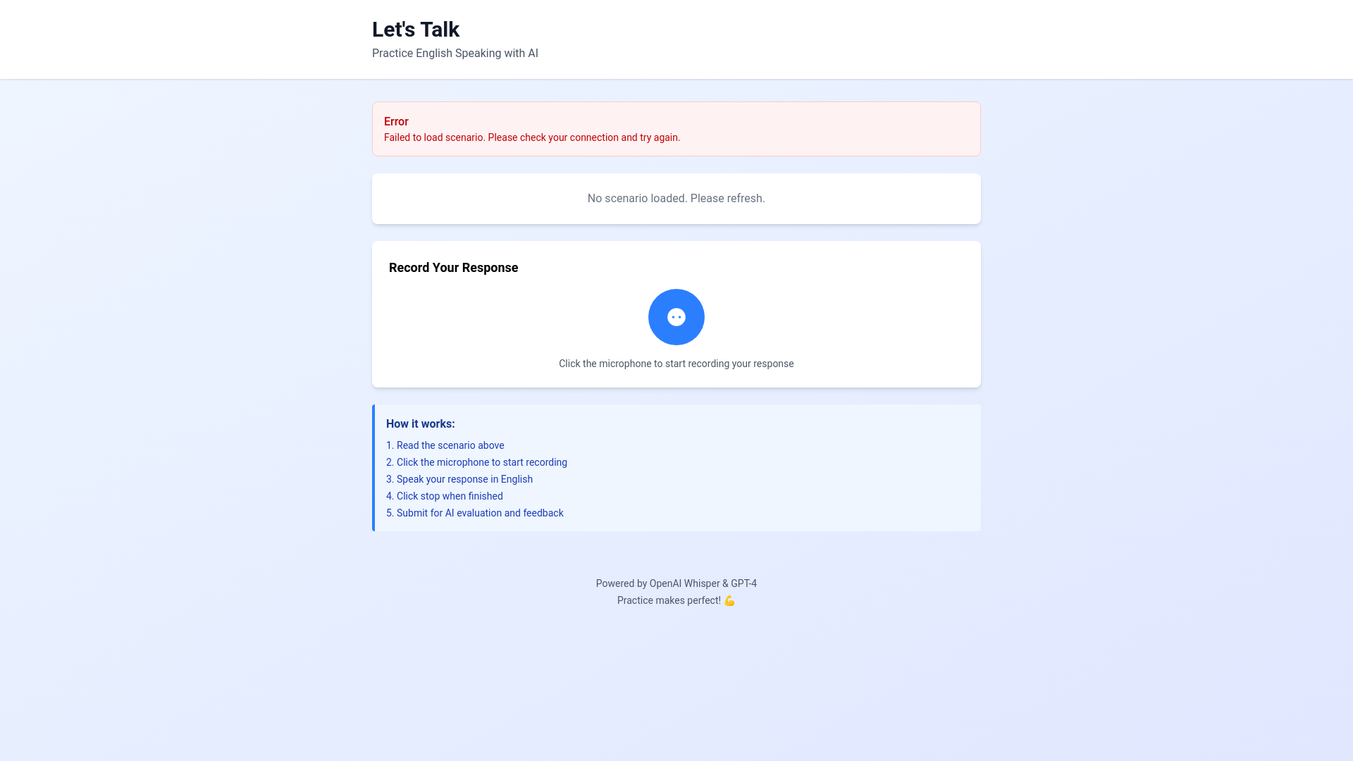 website screenshot of https://letstalk-frontend.pages.dev/