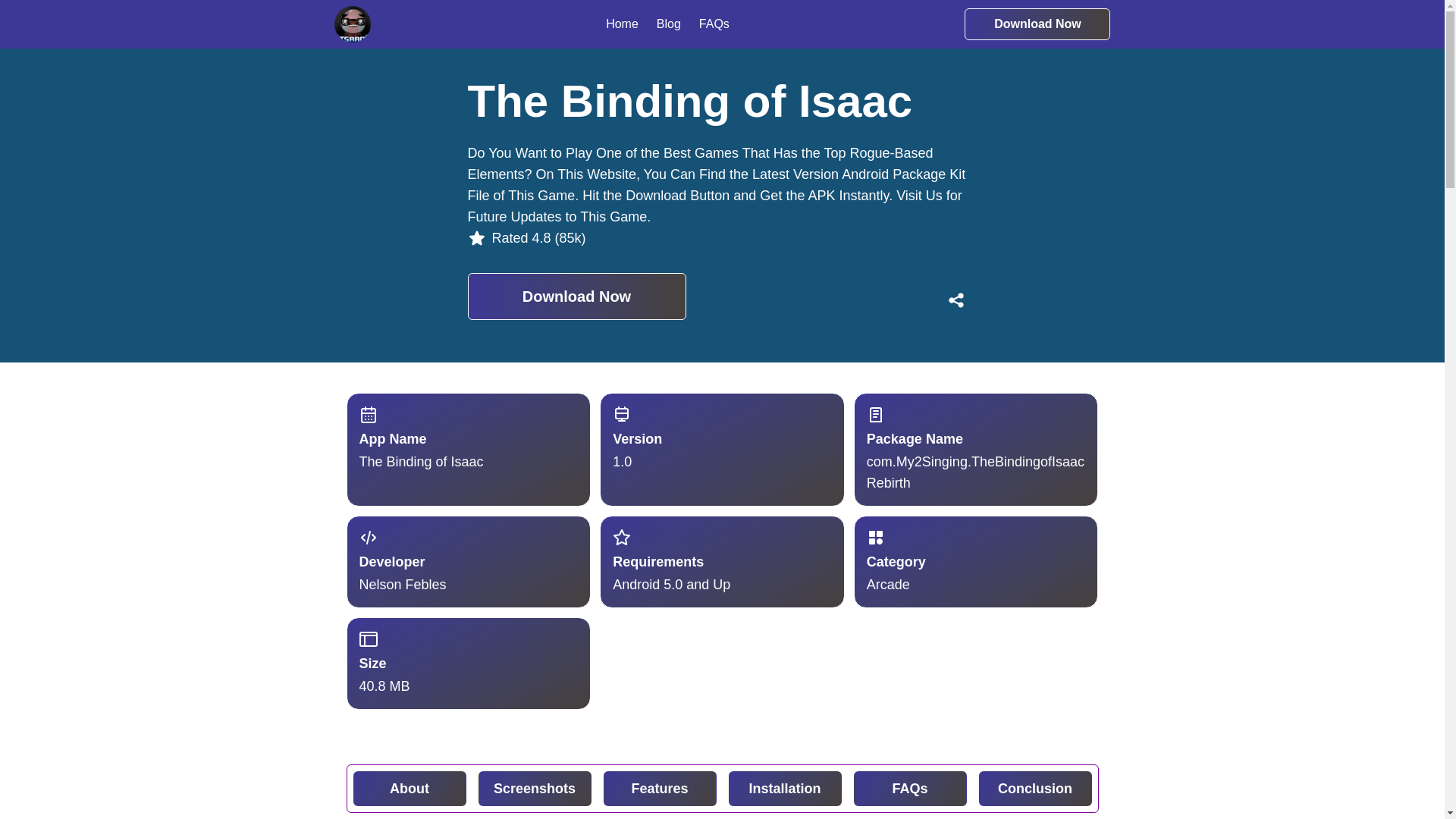 website screenshot of https://the-binding-of-isaac.pages.dev/