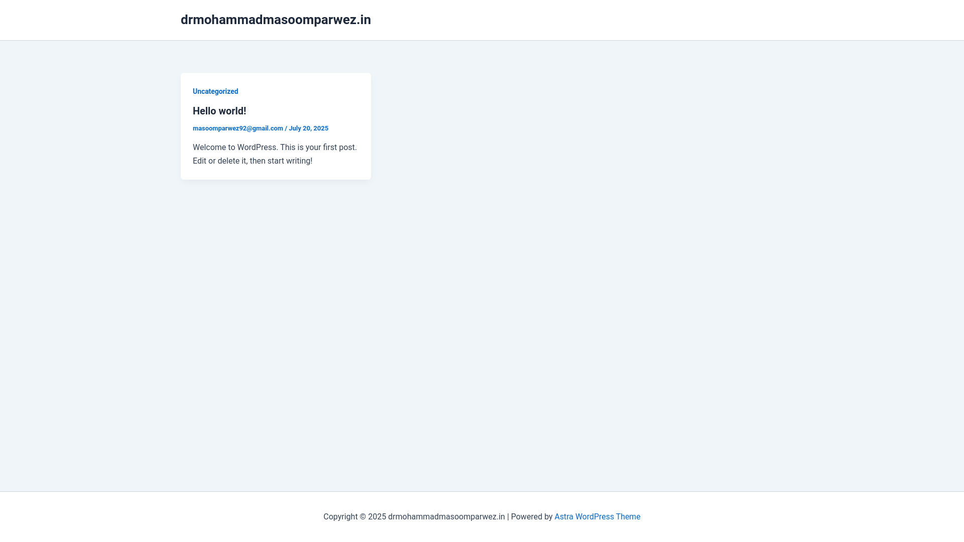 website screenshot of https://drmohammadmasoomparwez.in/
