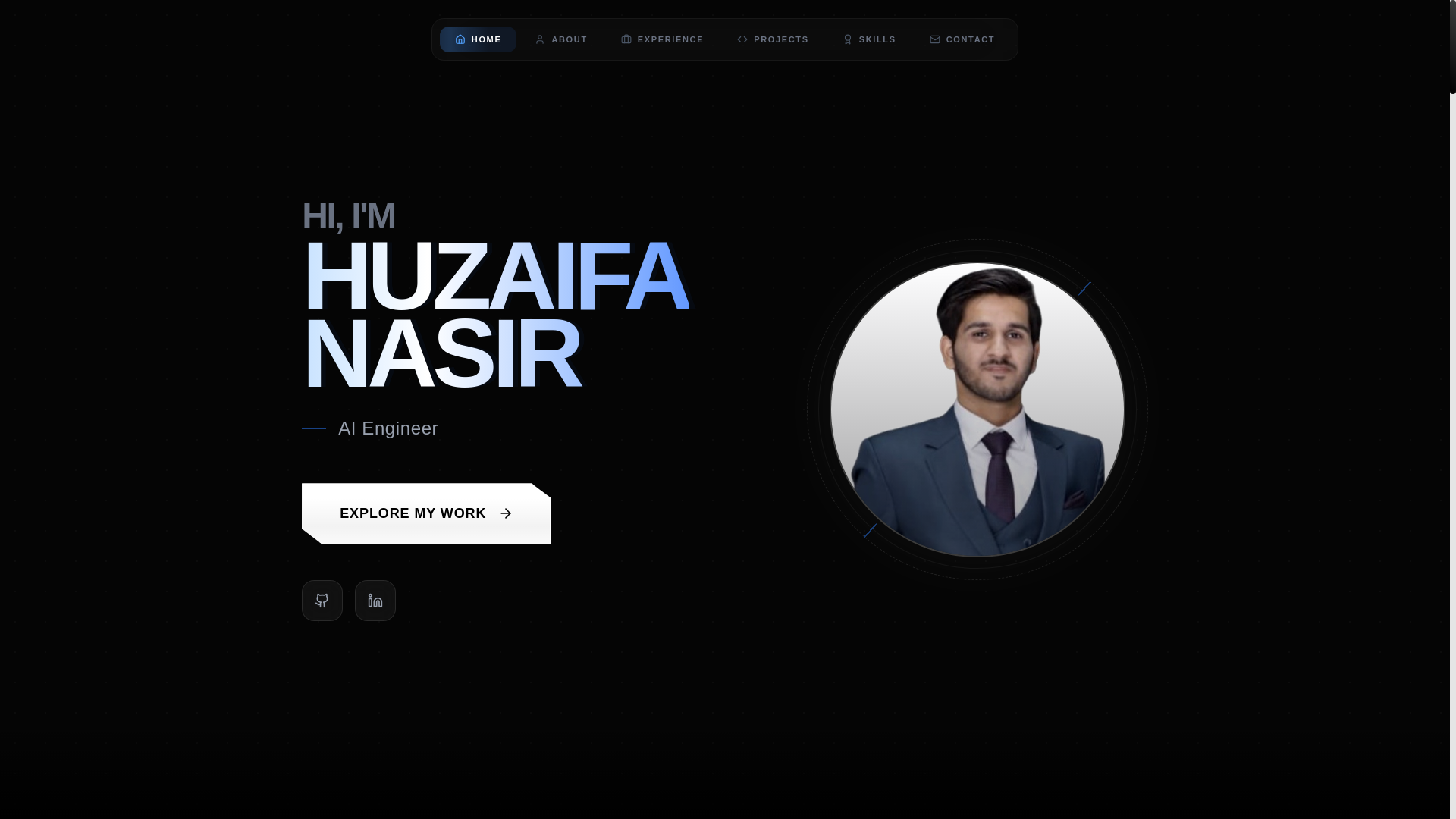 website screenshot of https://huzaifanasir.site/