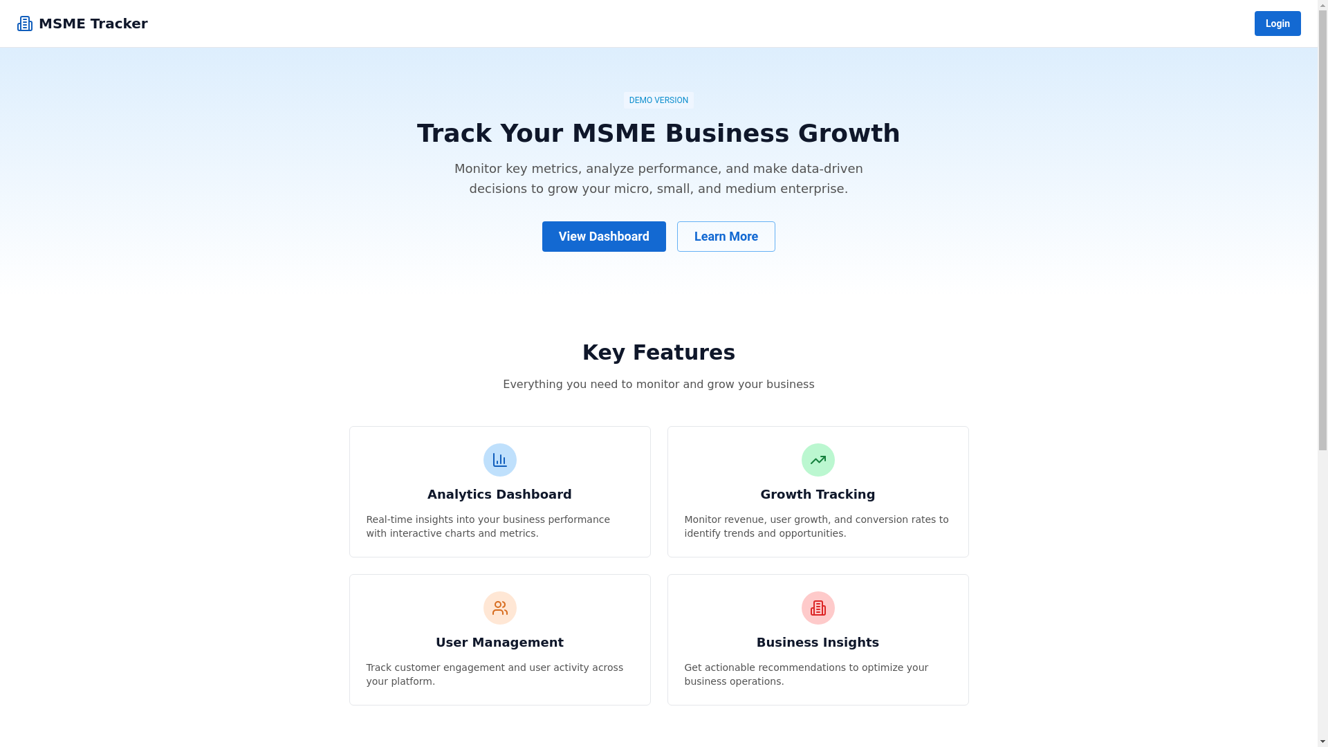 website screenshot of https://msme-eval-track-webstack.pages.dev/
