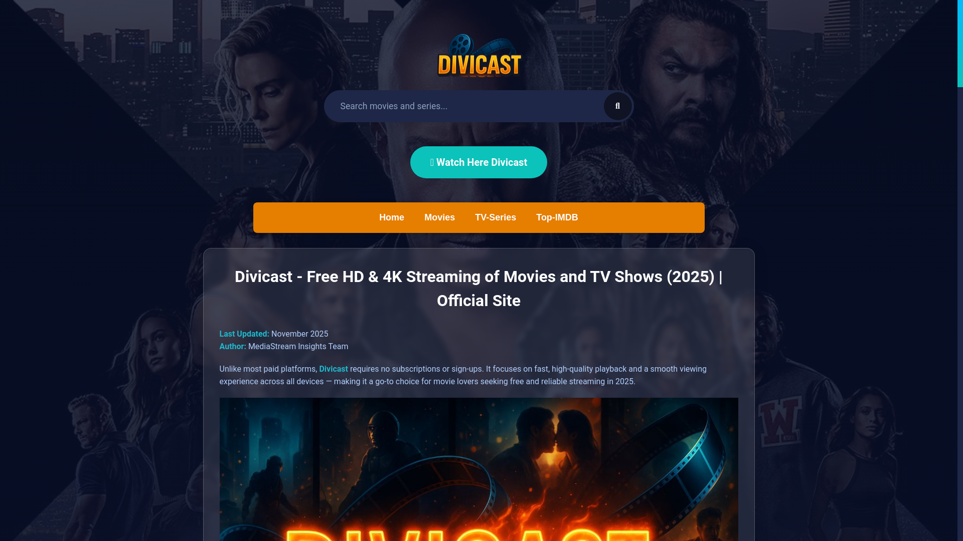 website screenshot of https://divicast.life/