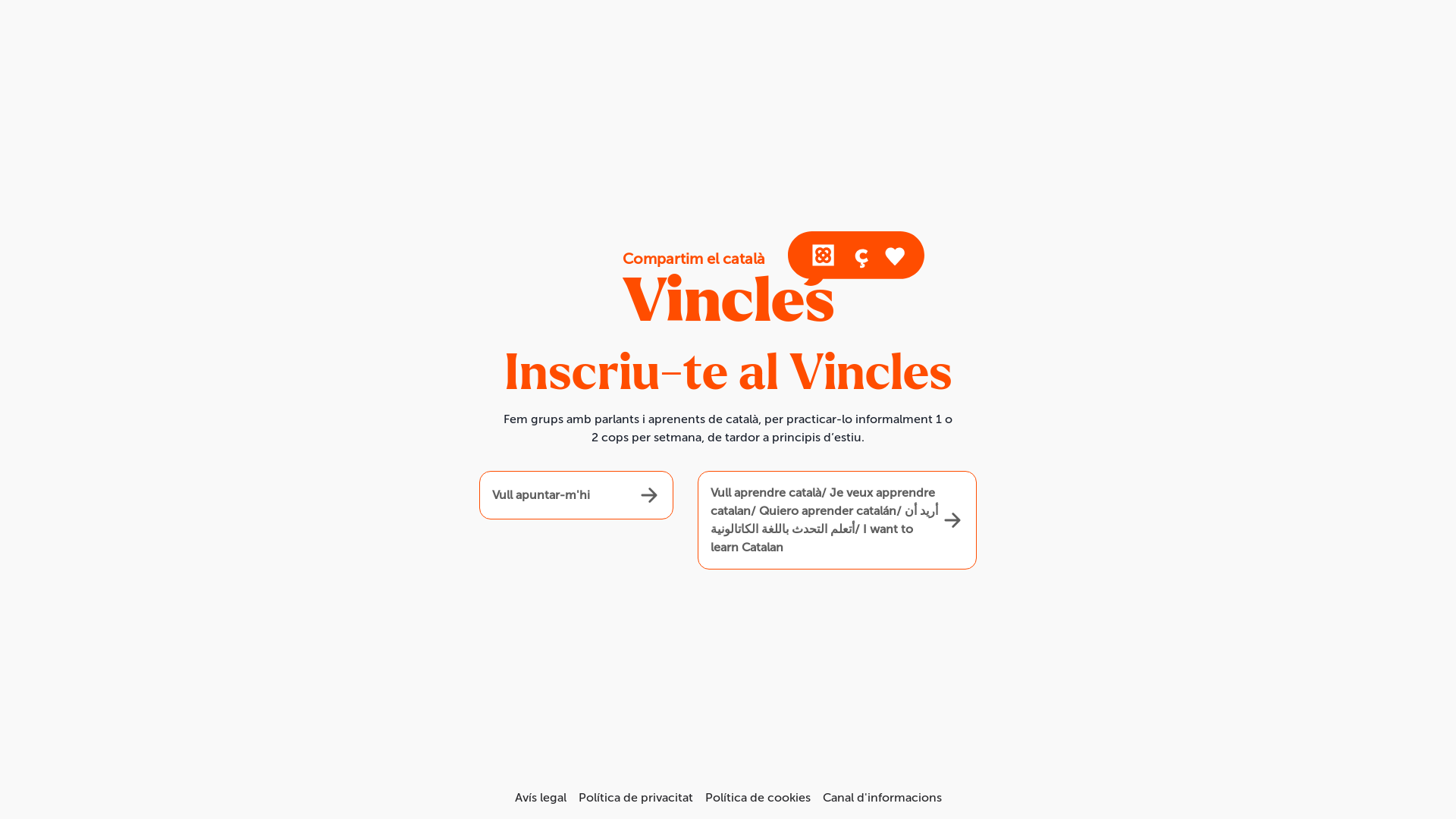 website screenshot of https://vincles-inscripcio.pages.dev/