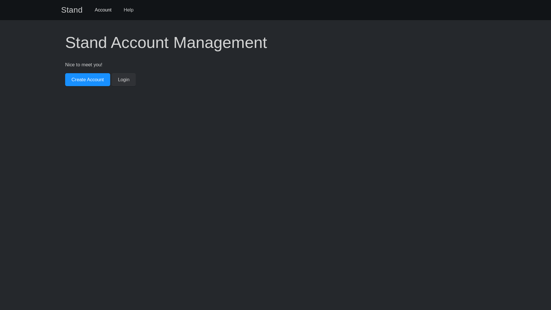 website screenshot of https://stand.sh/account/
