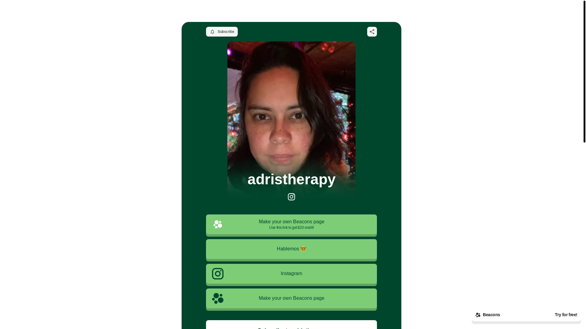 website screenshot of https://adristherapy.store/