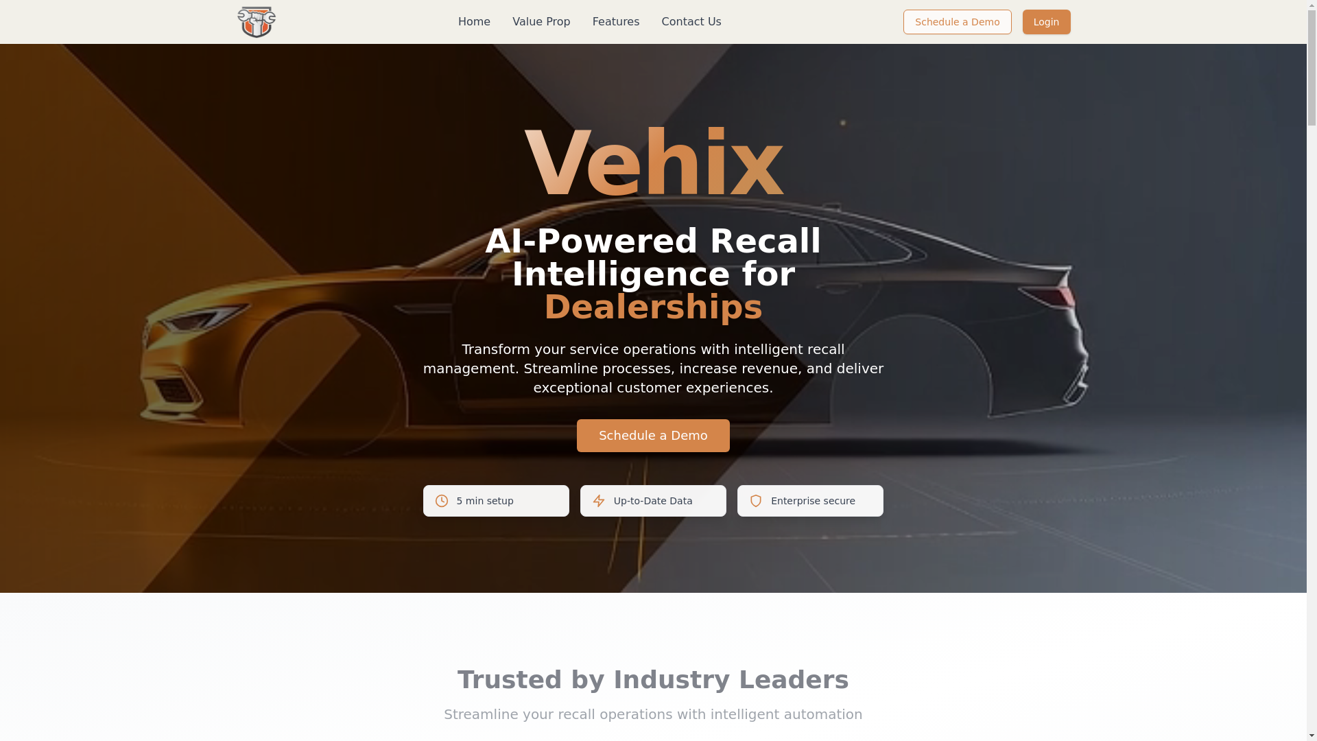 website screenshot of https://vehix-ai-public-website.pages.dev/