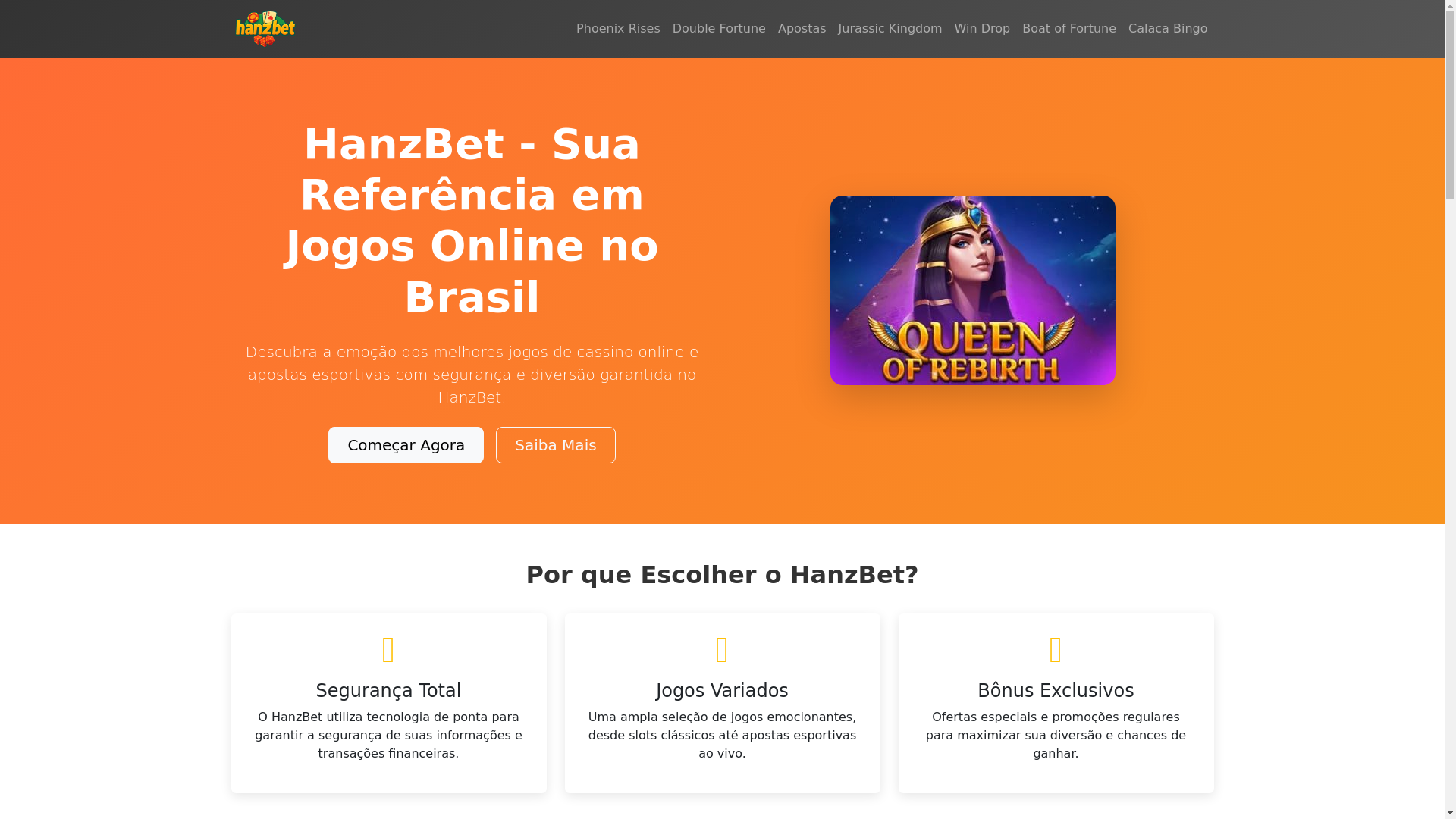 website screenshot of https://hanzbet7.com/