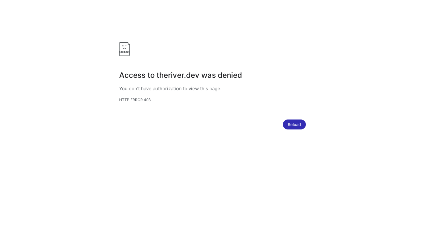 website screenshot of https://theriver.dev/