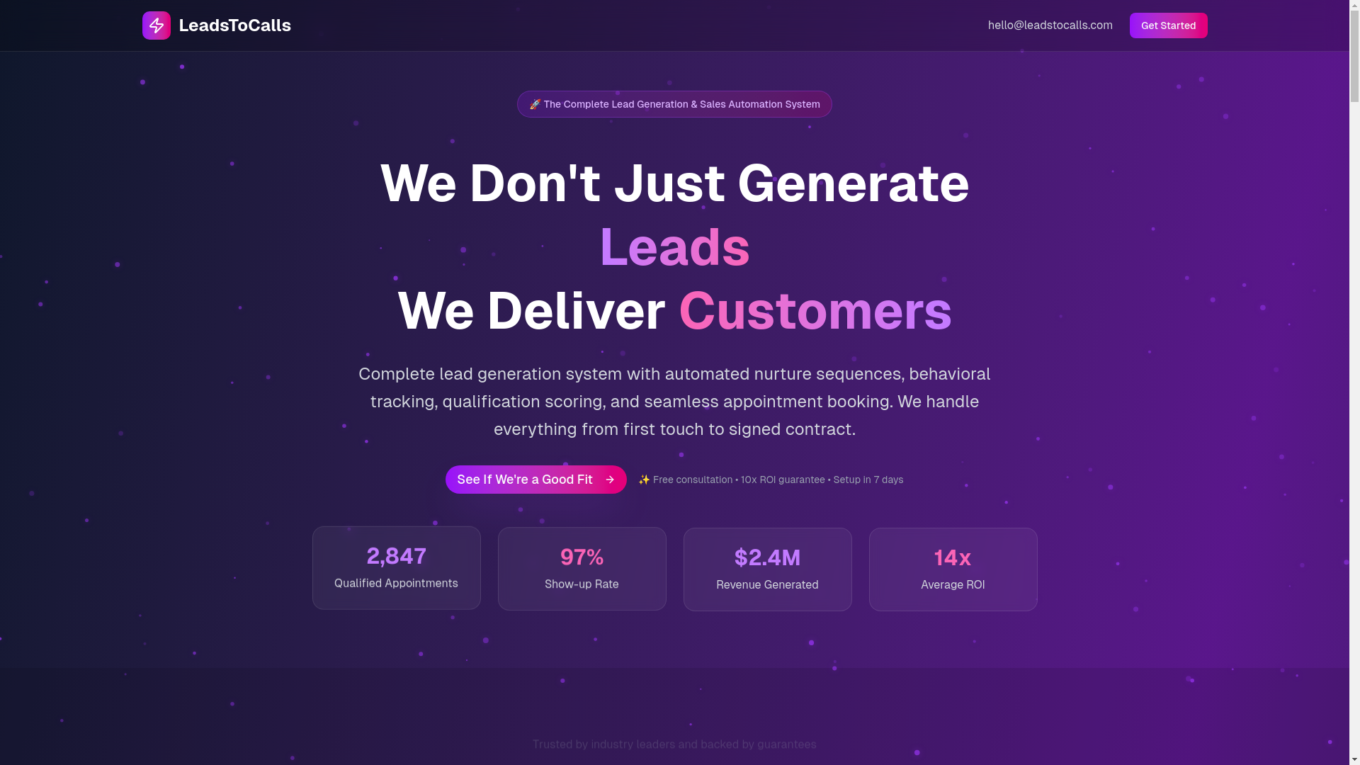 website screenshot of https://leadstocallswebsite.pages.dev/