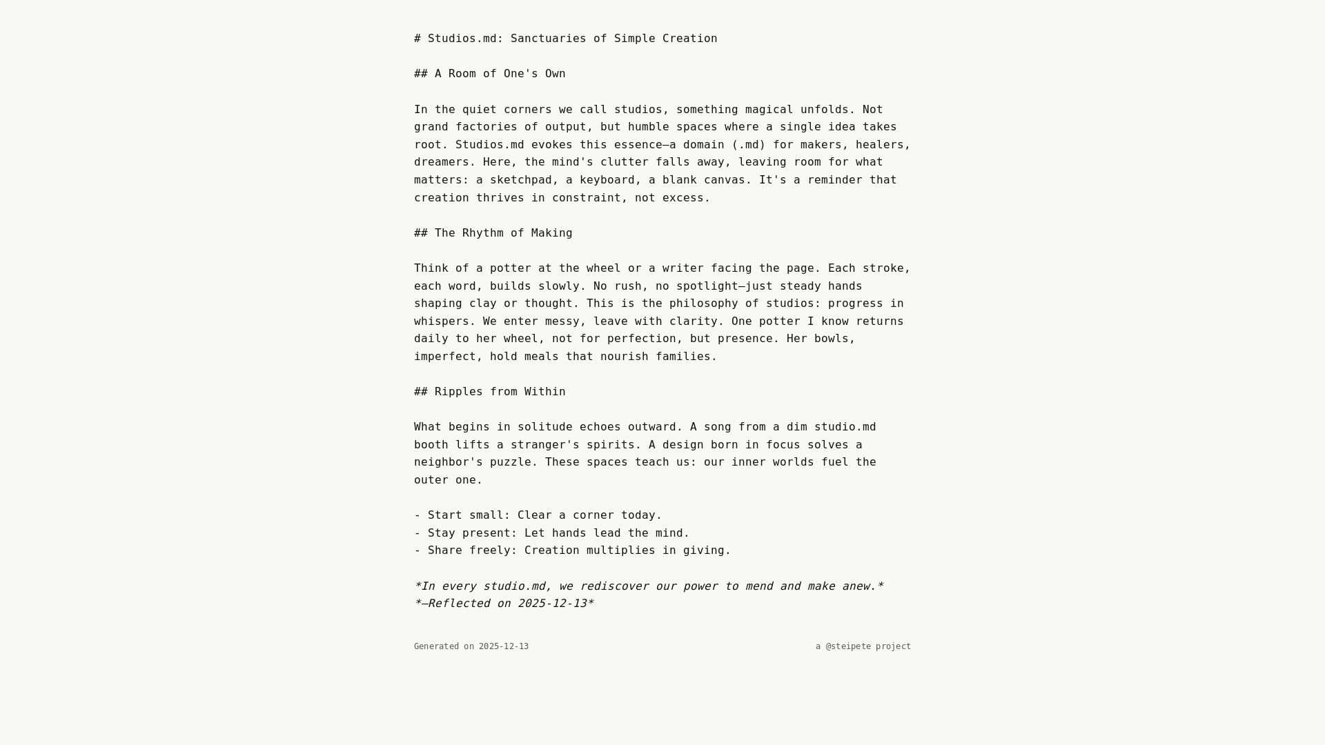 website screenshot of https://studios.md/