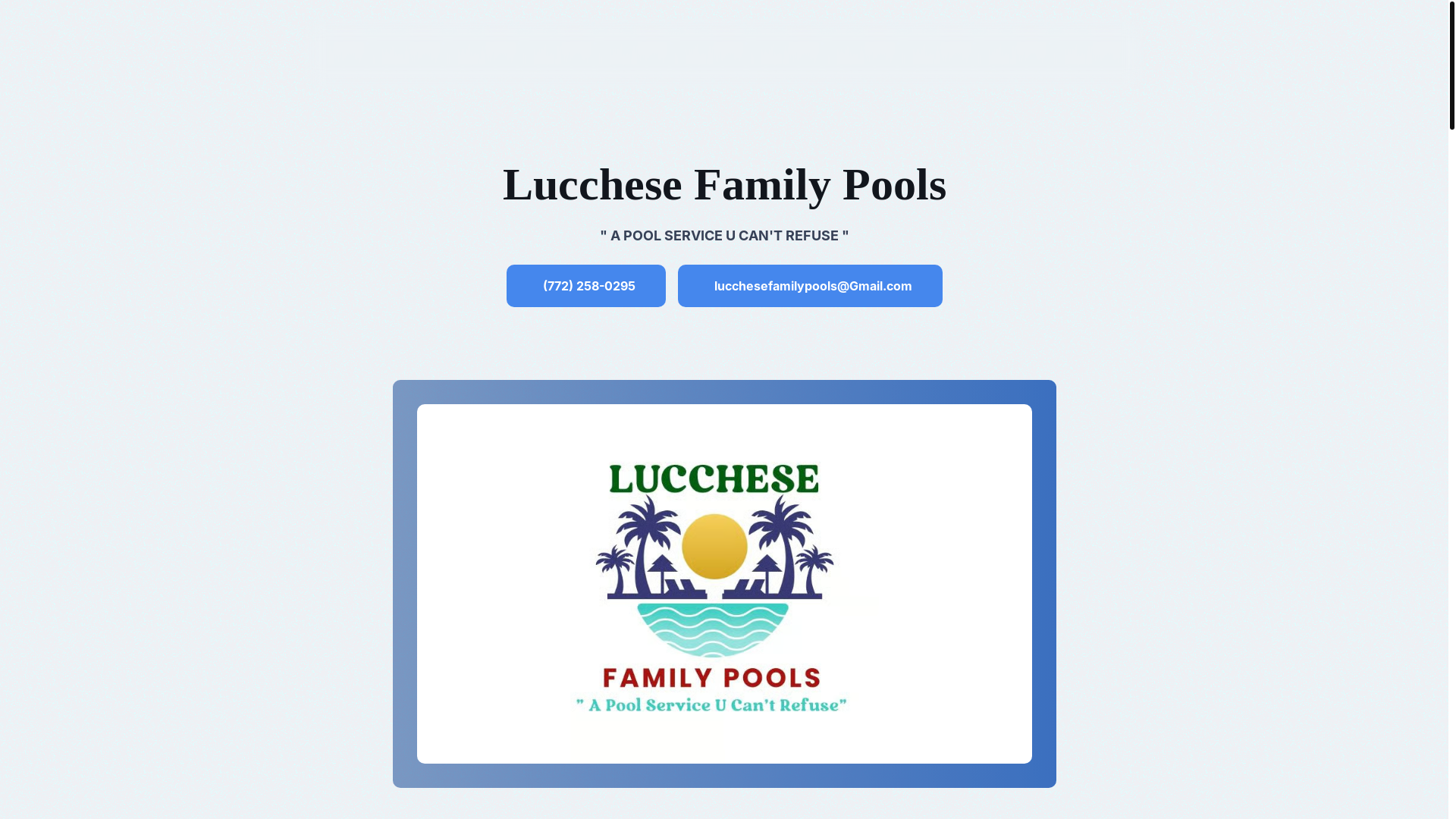 website screenshot of https://lucchesefamilypools.com/