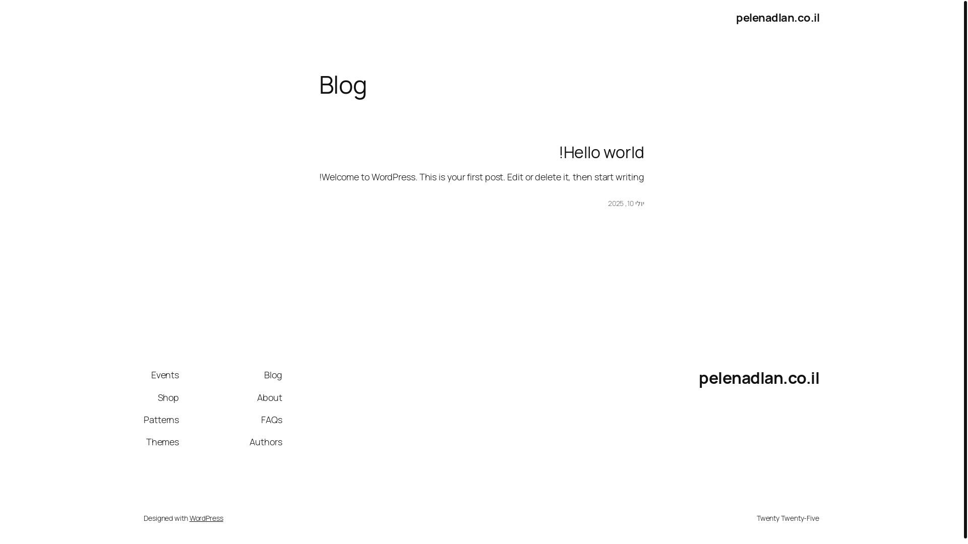 website screenshot of https://pelenadlan.co.il/