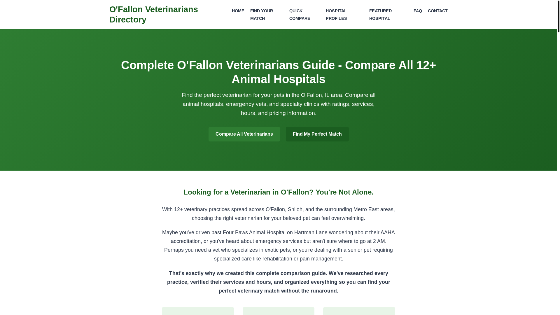 website screenshot of https://ofallonanimalhospitals.com/