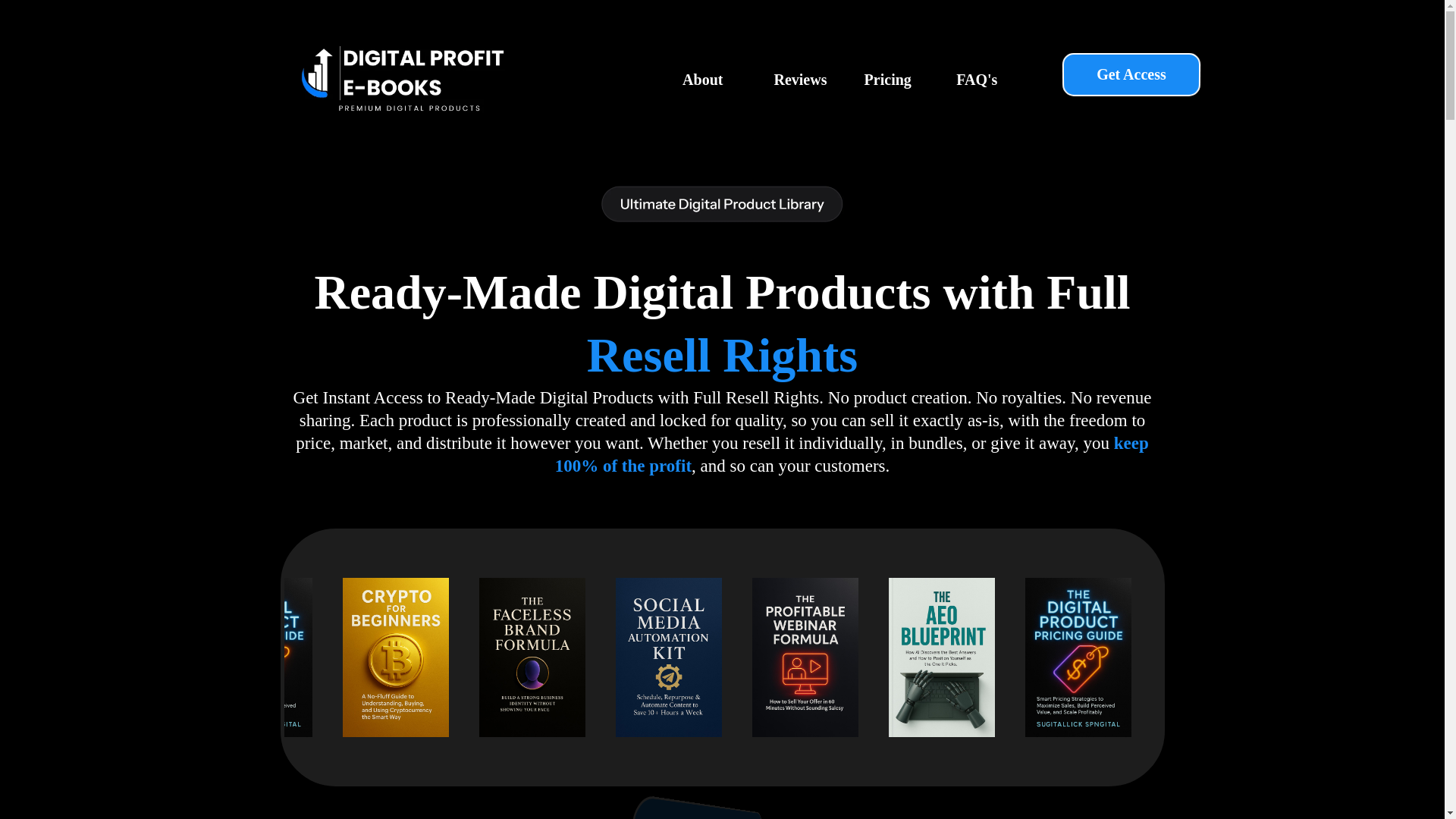 website screenshot of https://digitalprofitebooks.com/