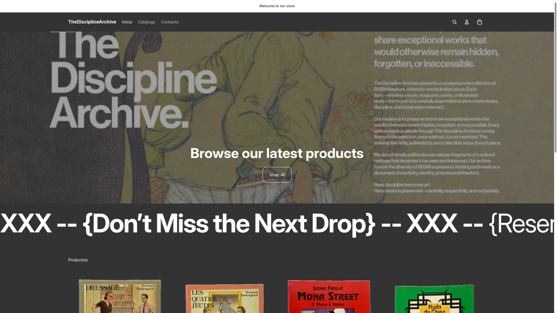 website screenshot of https://thedisciplinearchive.com/