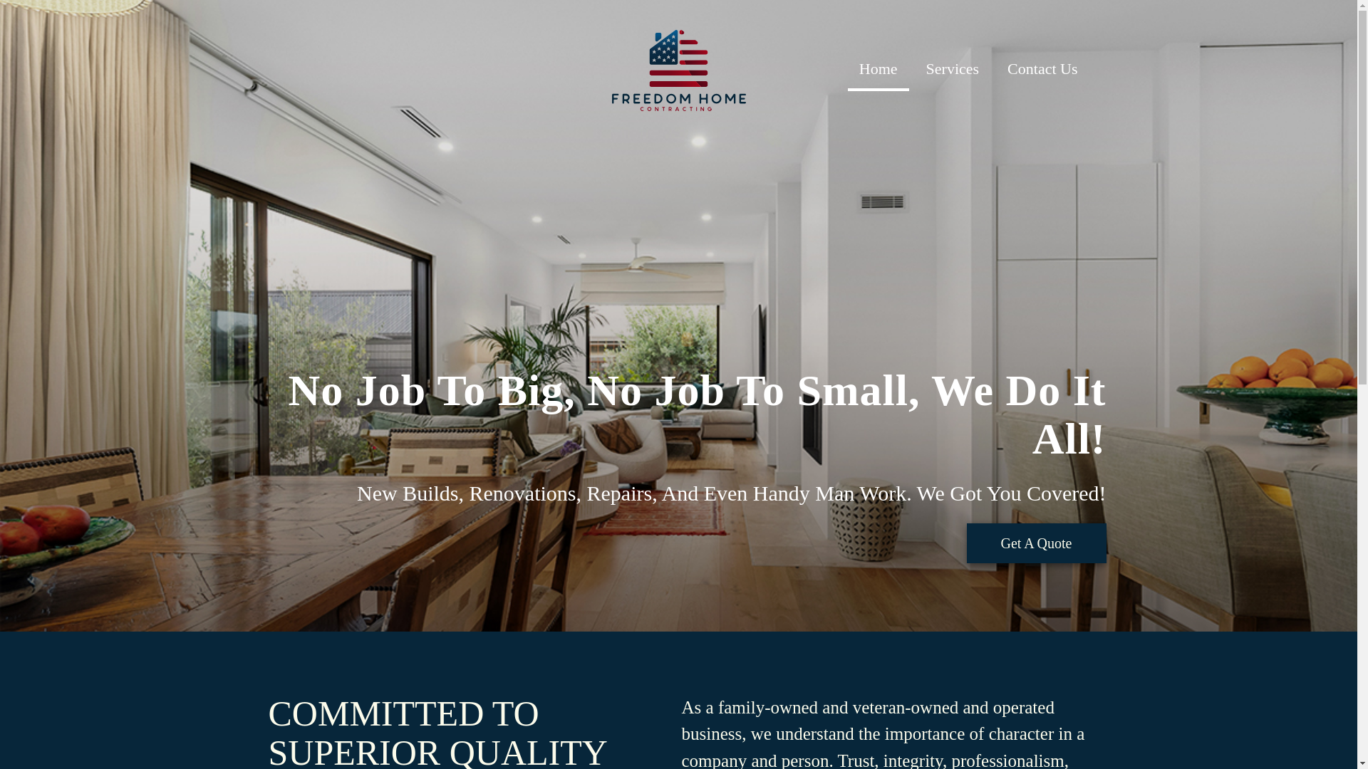 website screenshot of https://freedomhomecontracting.com/