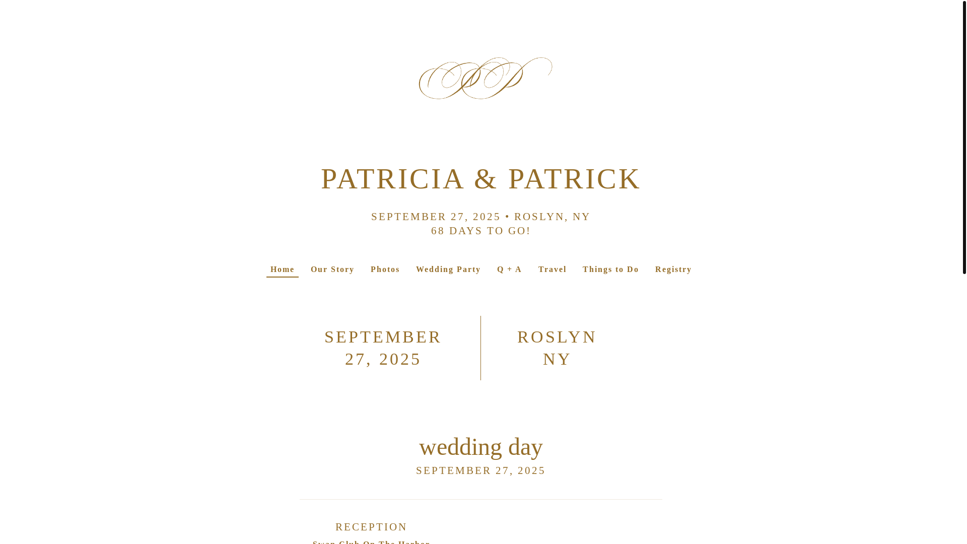 website screenshot of https://patriciaandpatrickwedding.com/