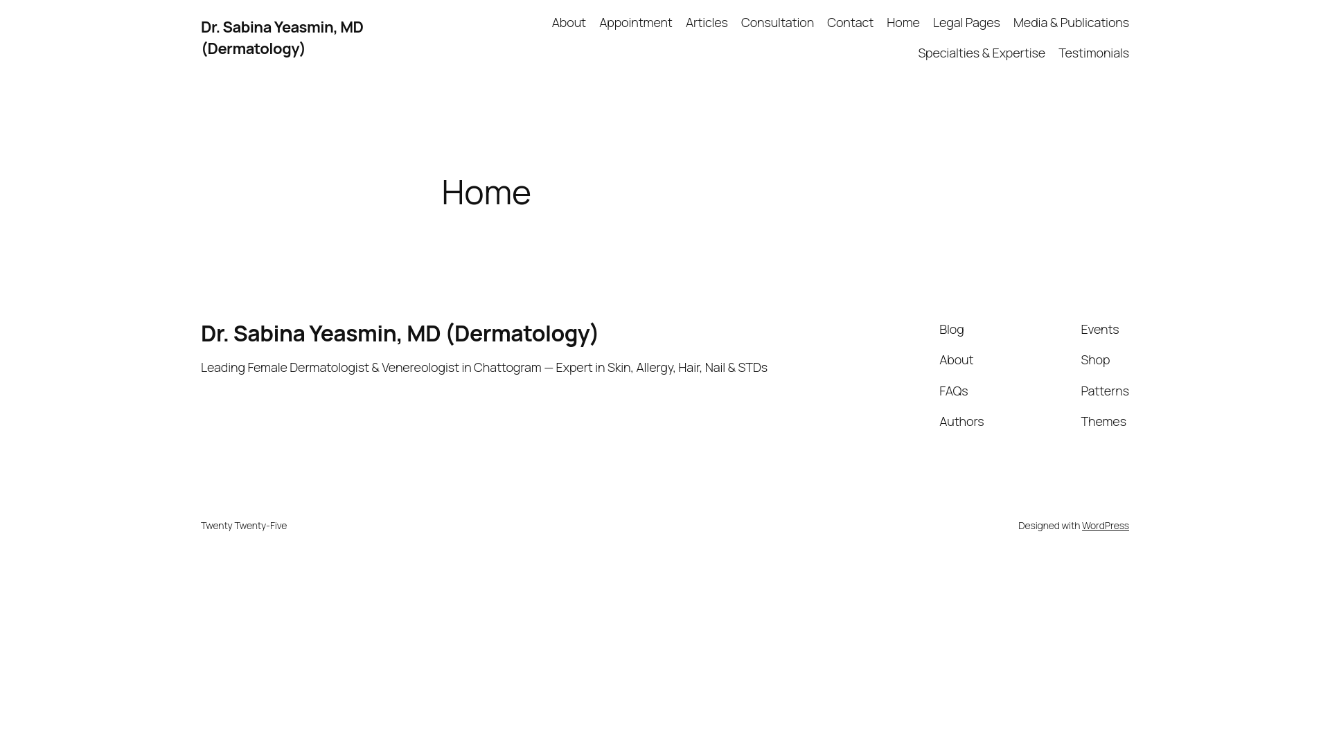 website screenshot of https://drsabinadermatology.com/
