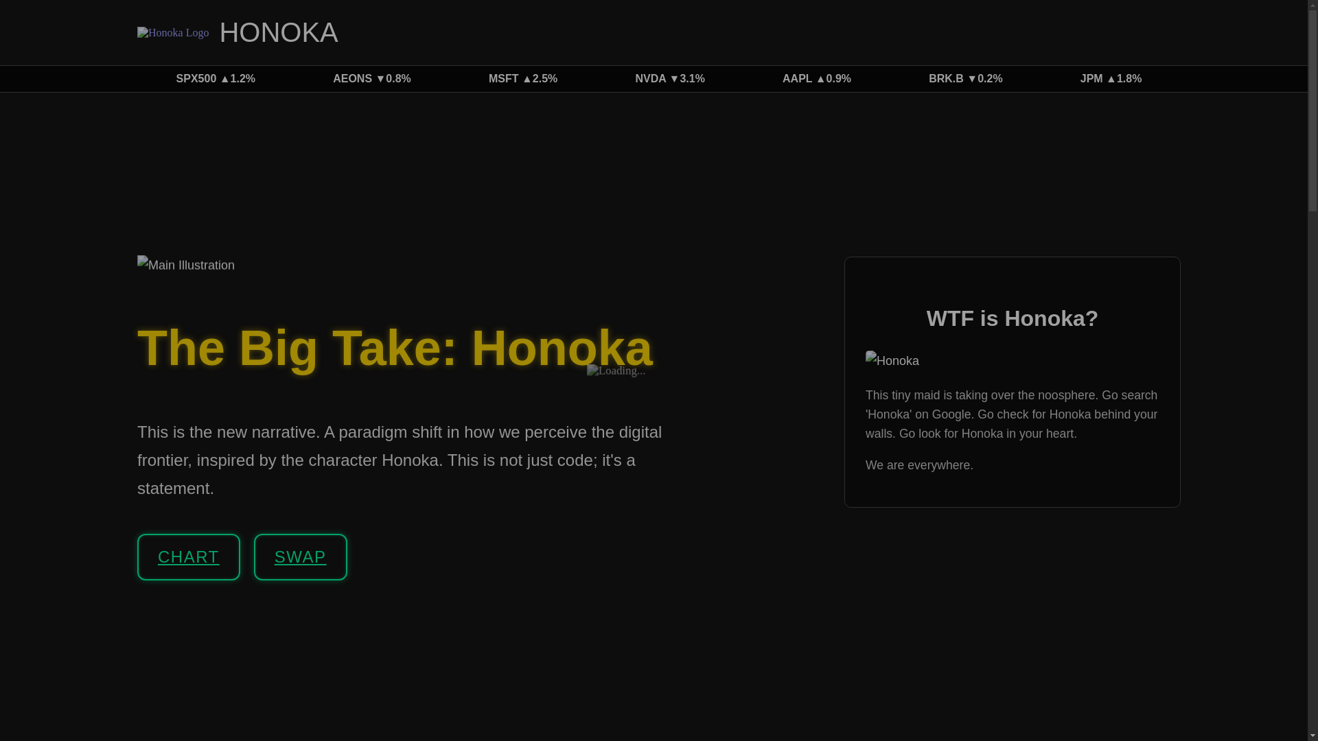 website screenshot of https://honokaeth.live/
