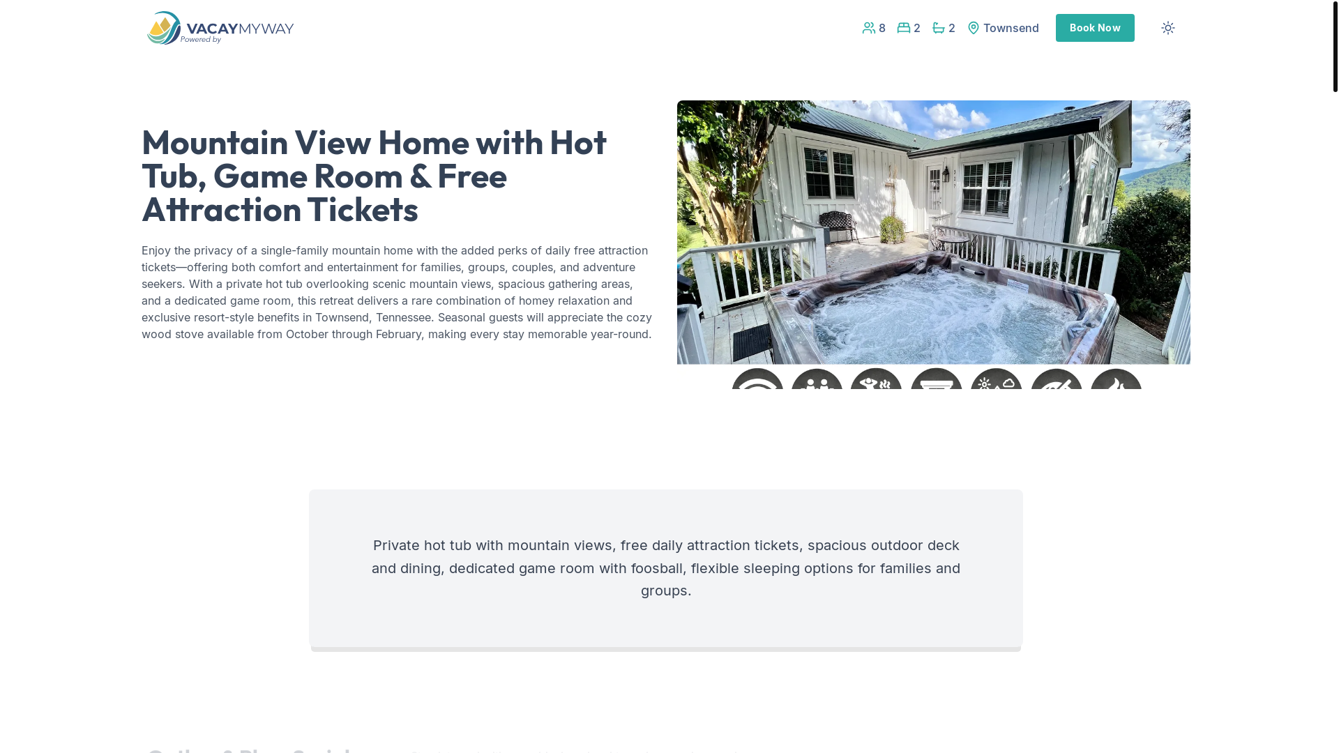 website screenshot of https://dreamypeaks.vacations/