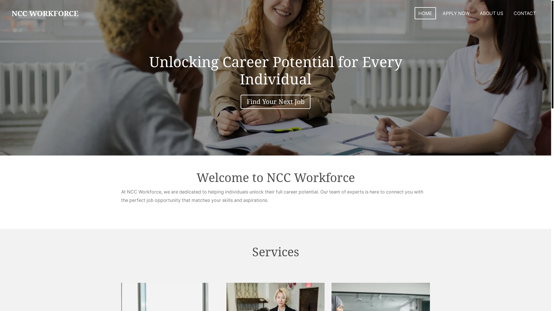 website screenshot of https://nccworkforce.com/