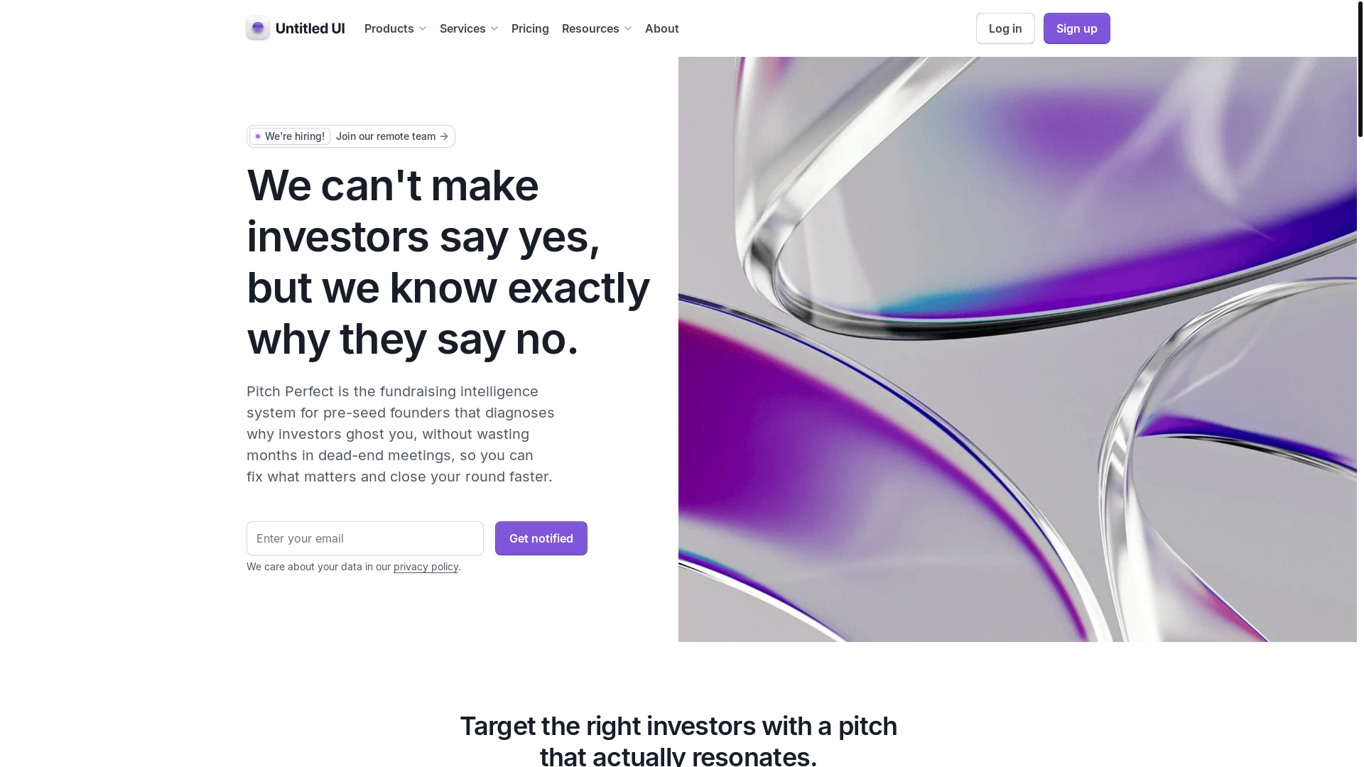 website screenshot of https://pitch-perfect-website.pages.dev/