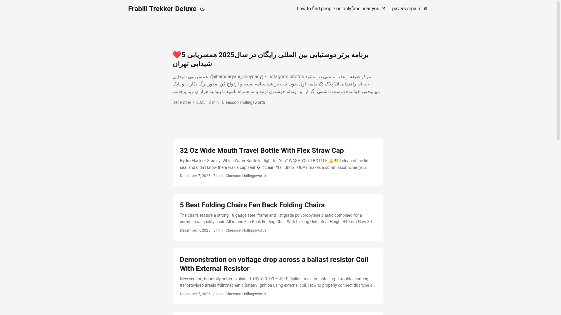website screenshot of https://frabilltrekkerdeluxe.pages.dev/