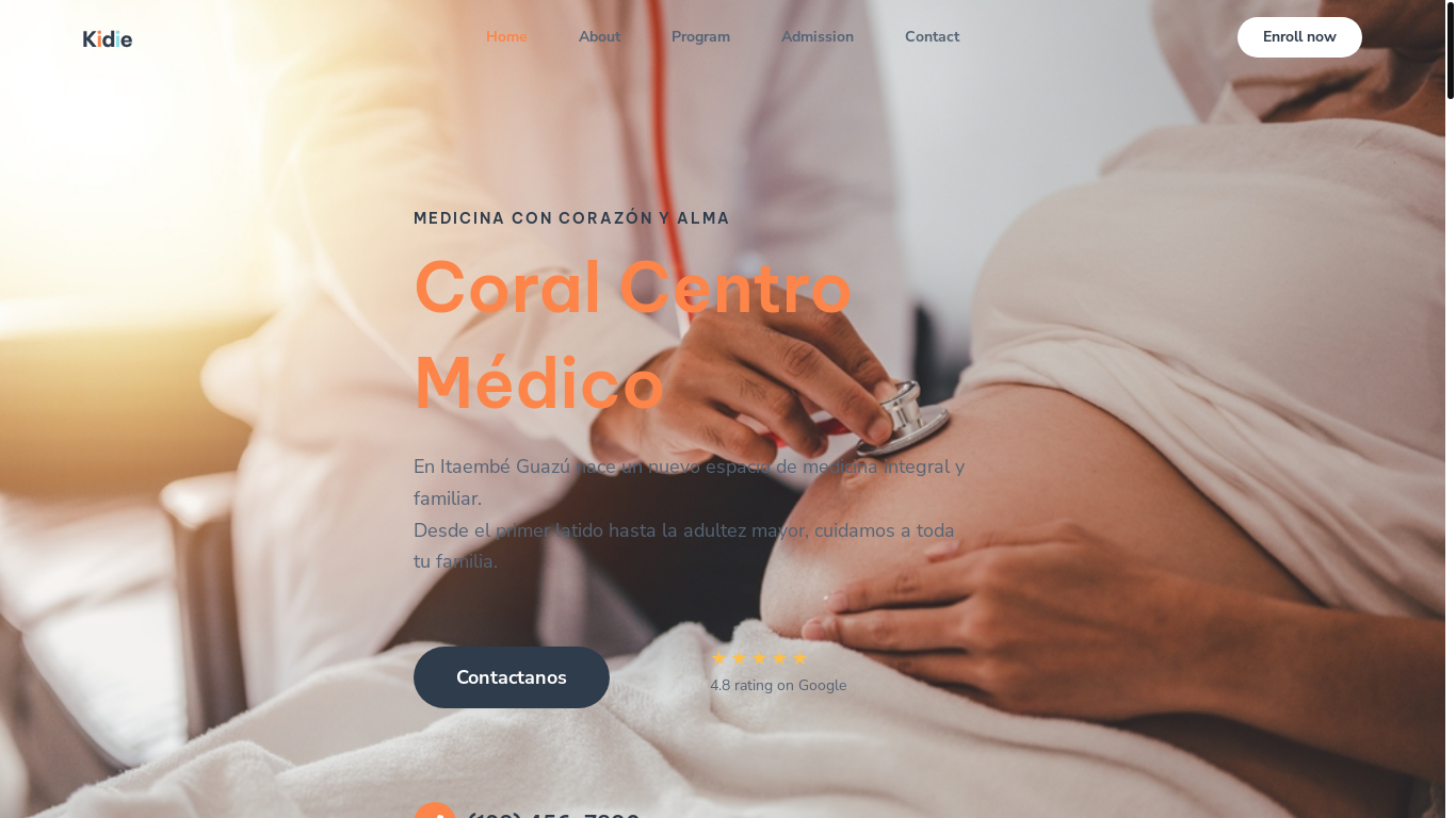 website screenshot of https://coralcentromedico.com/