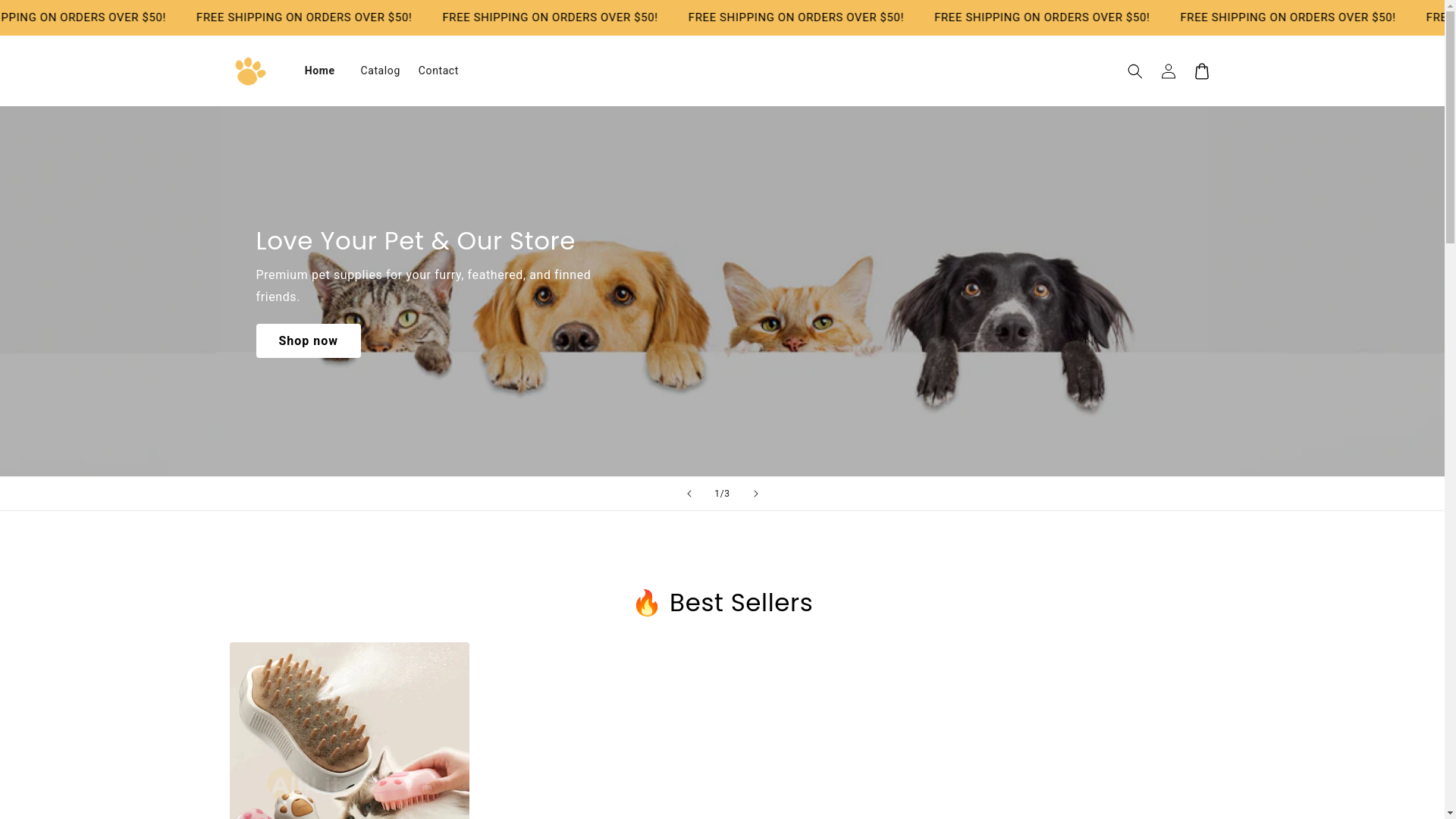 website screenshot of https://pawcarely.store/