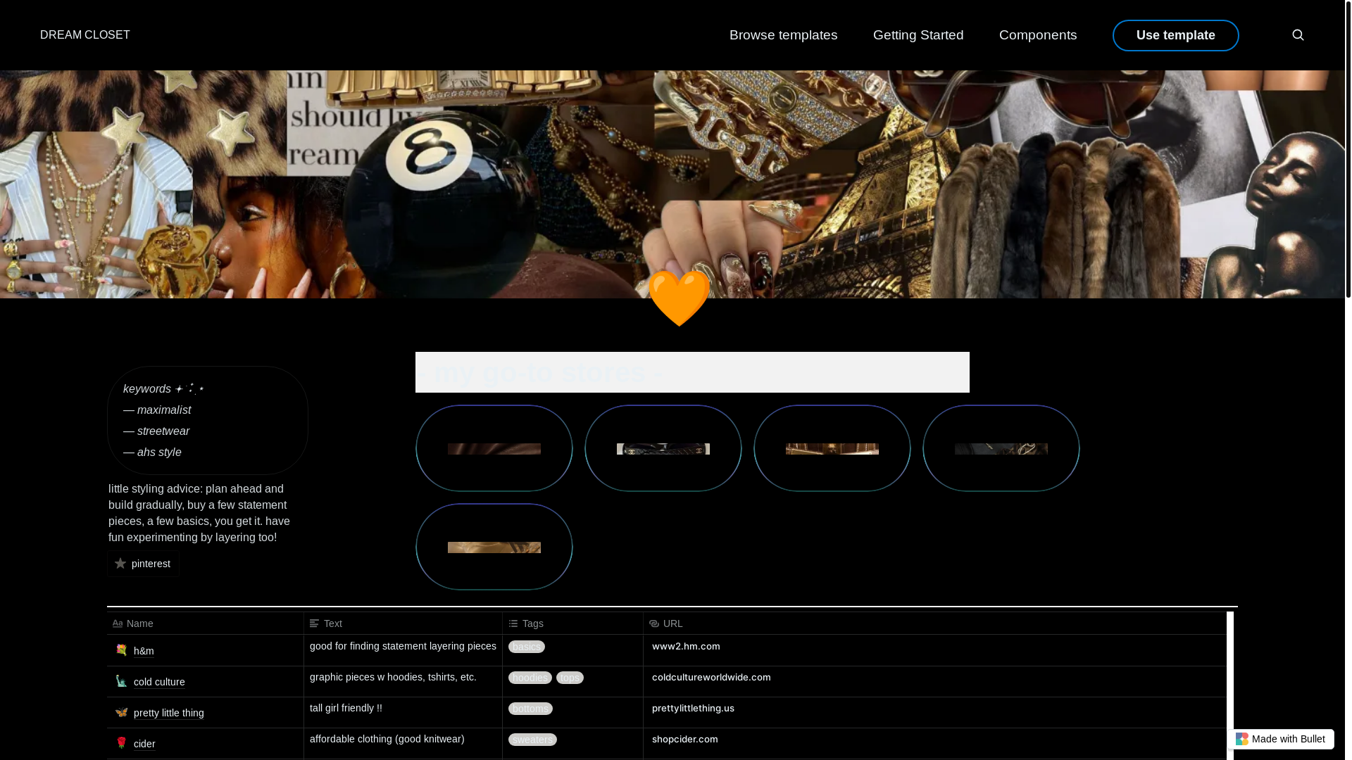 website screenshot of https://dream-closet-bullet.pages.dev/