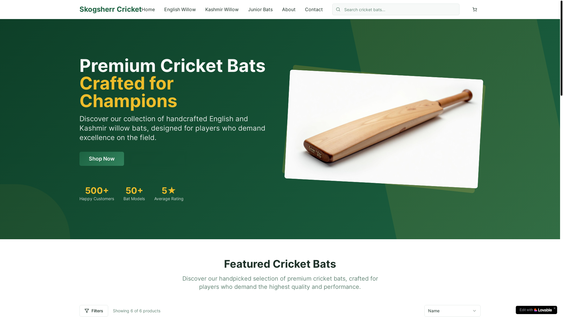 website screenshot of https://skogsherrcricket.com/