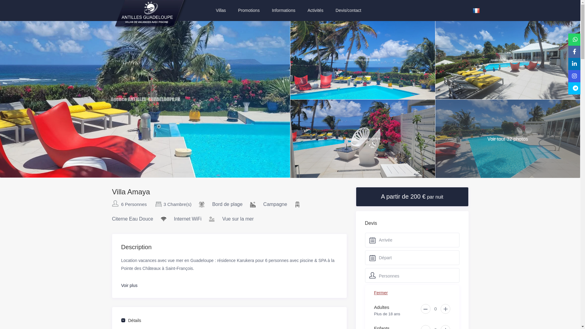website screenshot of https://villa-amaya-guadeloupe.fr/