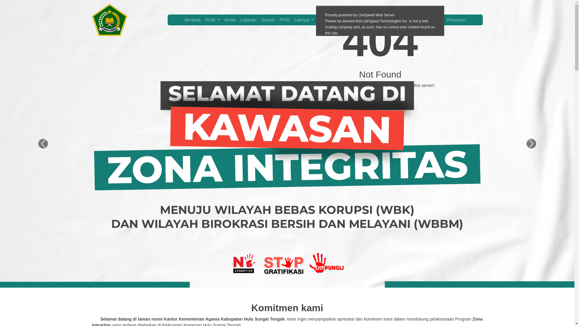 website screenshot of https://kemenaghulusungaitengah.org/