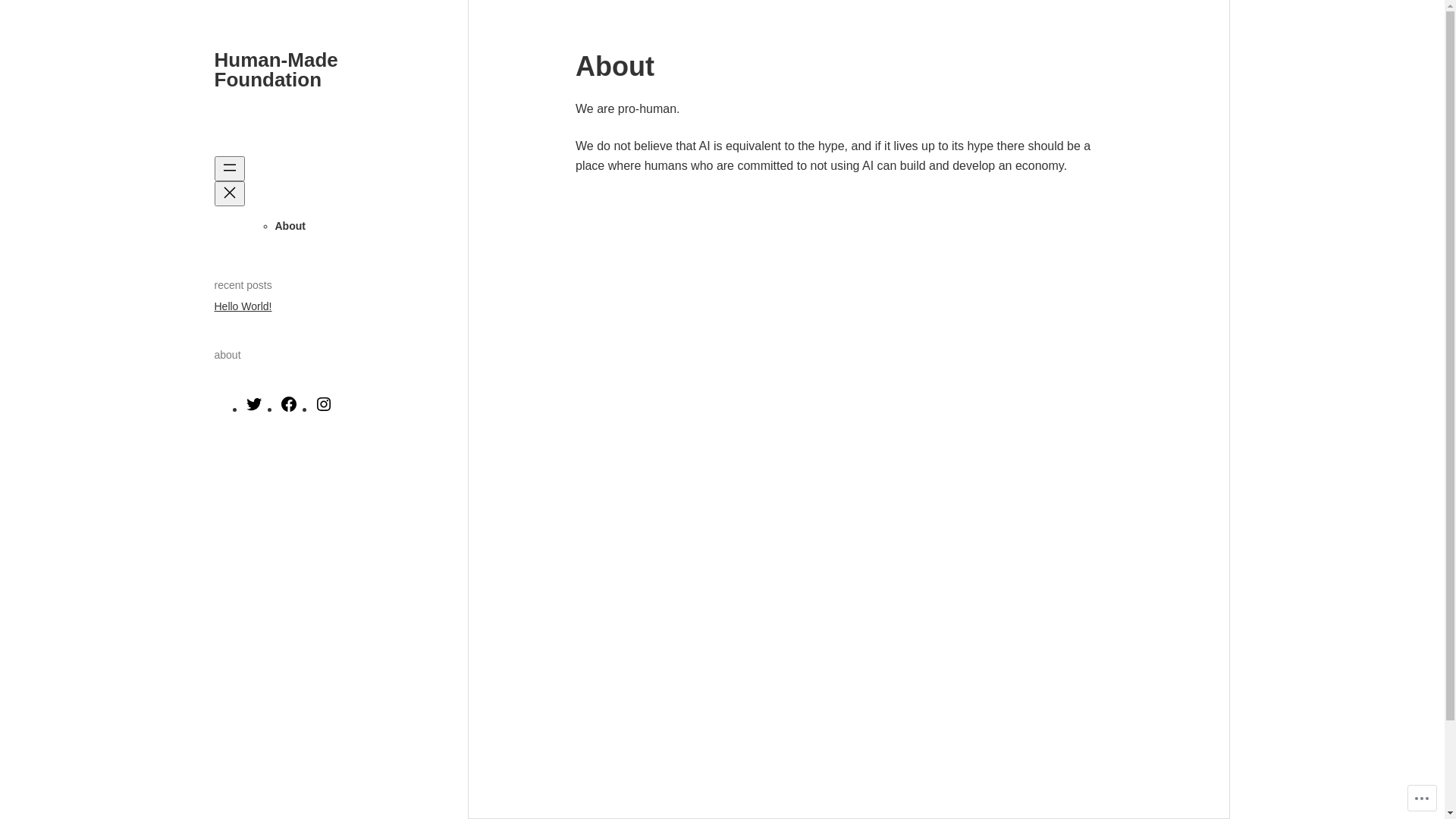 website screenshot of https://human-made.foundation/