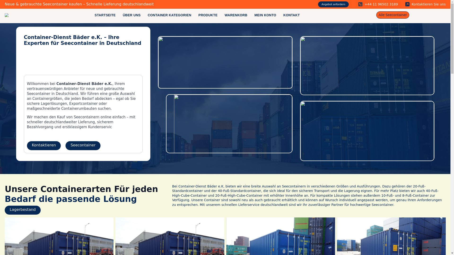 website screenshot of https://container-dienstbader.de/