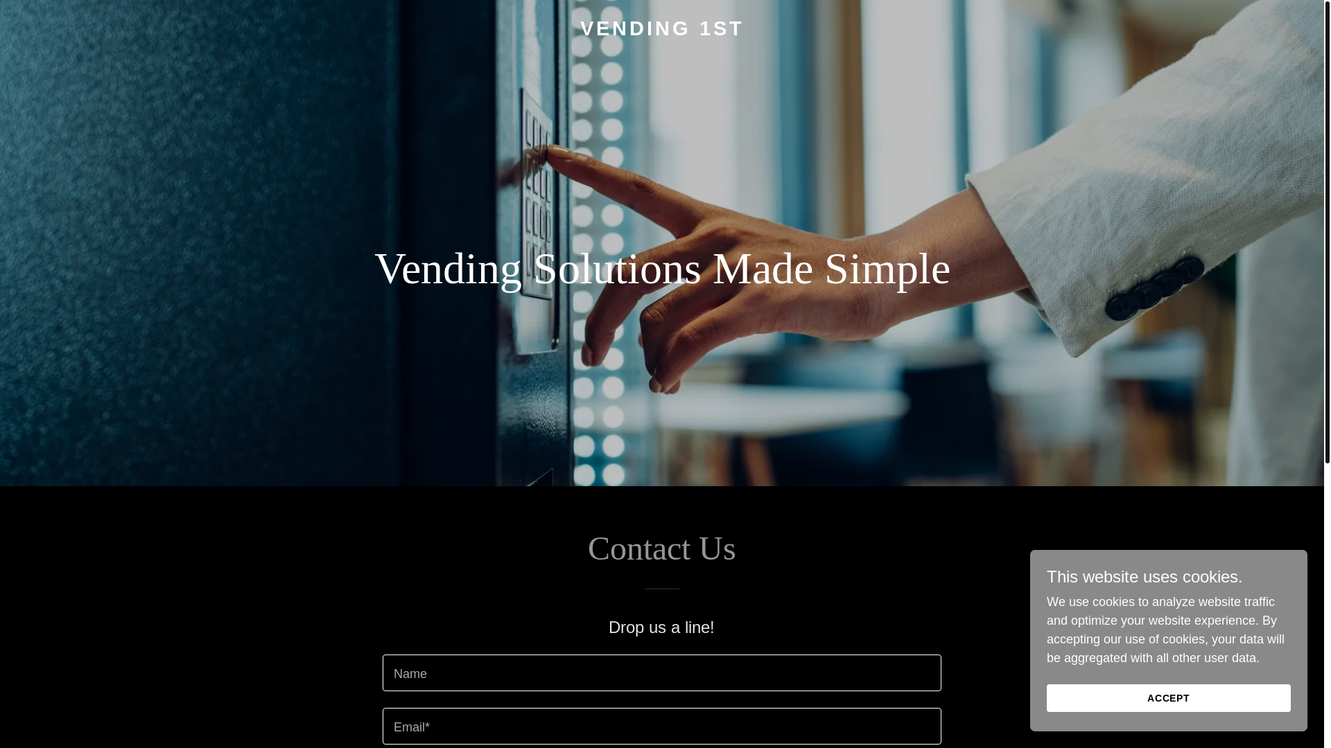 website screenshot of https://vending1st.com/