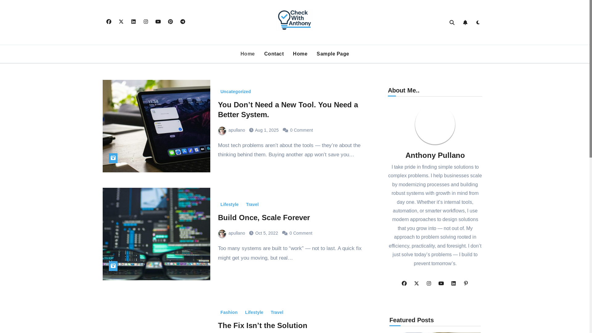 website screenshot of https://checkwithanthony.com/
