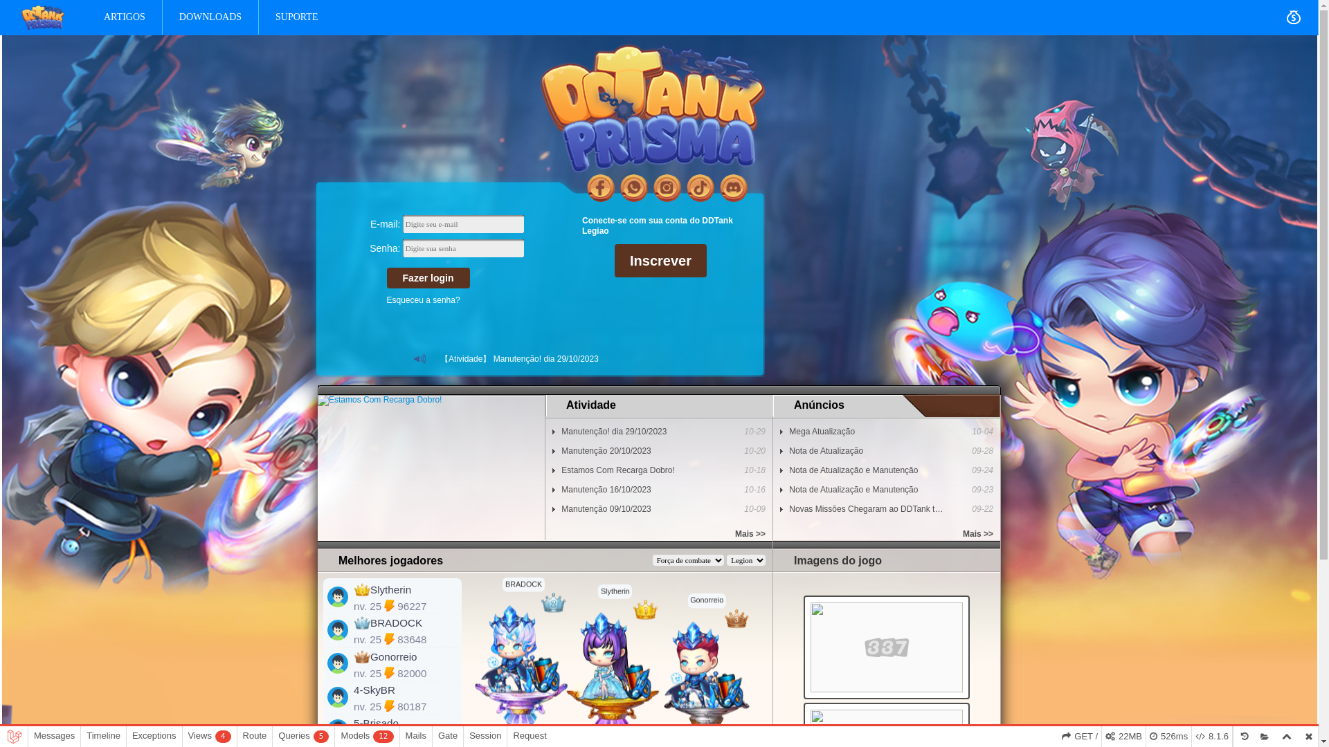 website screenshot of https://legiontank.com.br/