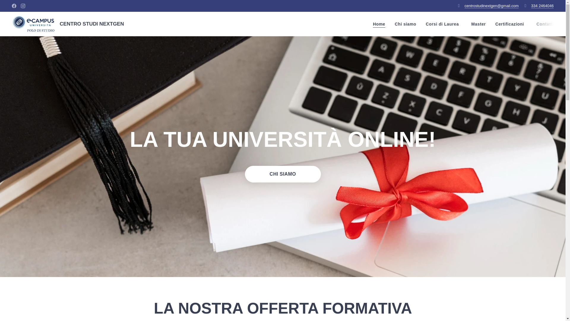 website screenshot of https://centrostudinextgen.it/