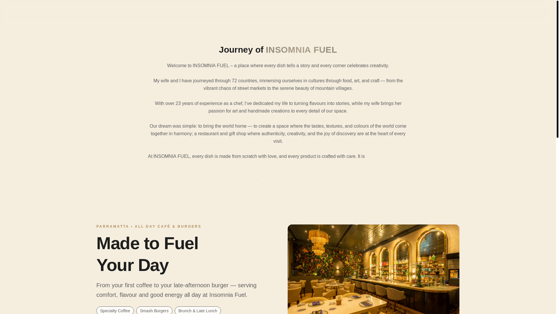 website screenshot of https://insomniafuel.com.au/